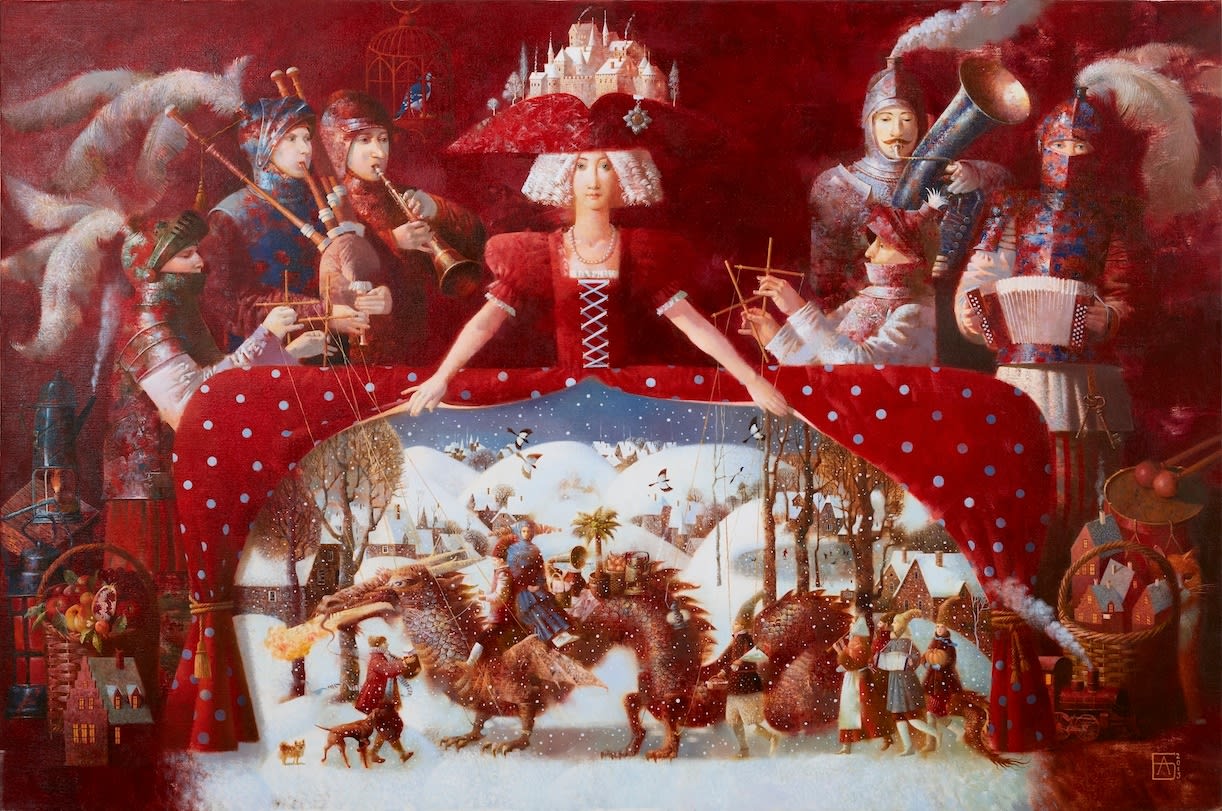 A Journey on a Dragon 100 x 150cm Oil on canvas