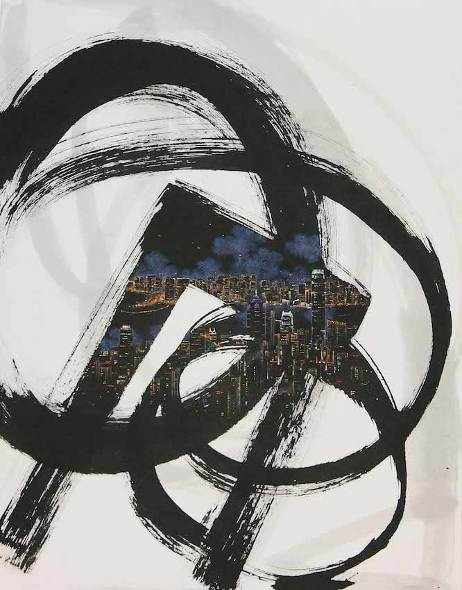 Encounters: Hong Kong 91 x 73 cm Chinese ink and acrylic on Korean paper enquire