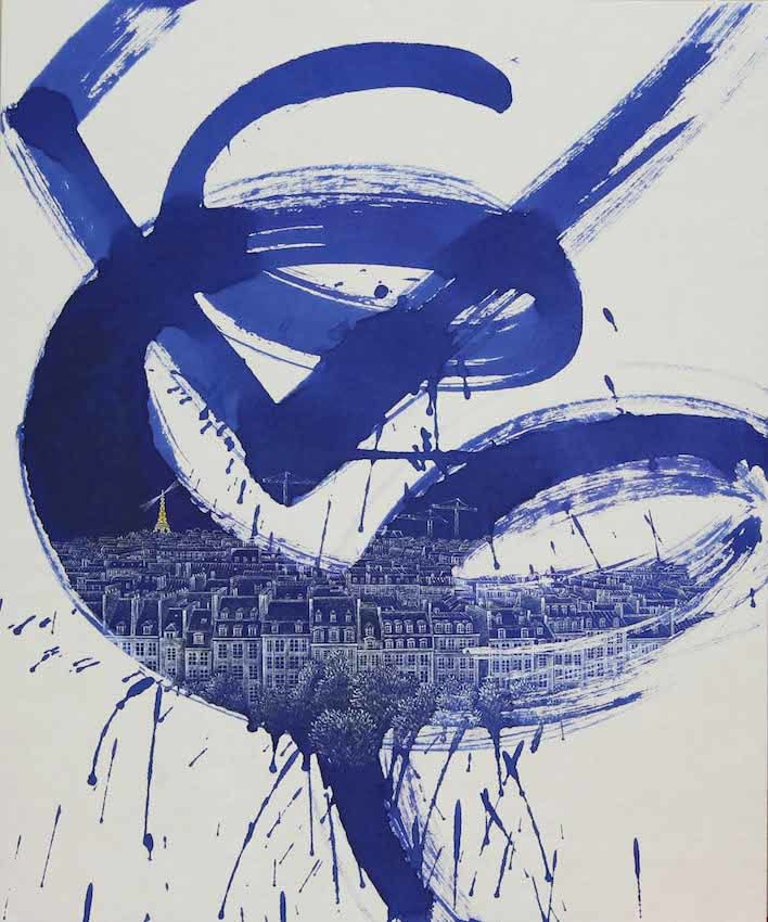 Encounters: Paris 73 x 61 cm Chinese ink and acrylic on Korean paper enquire