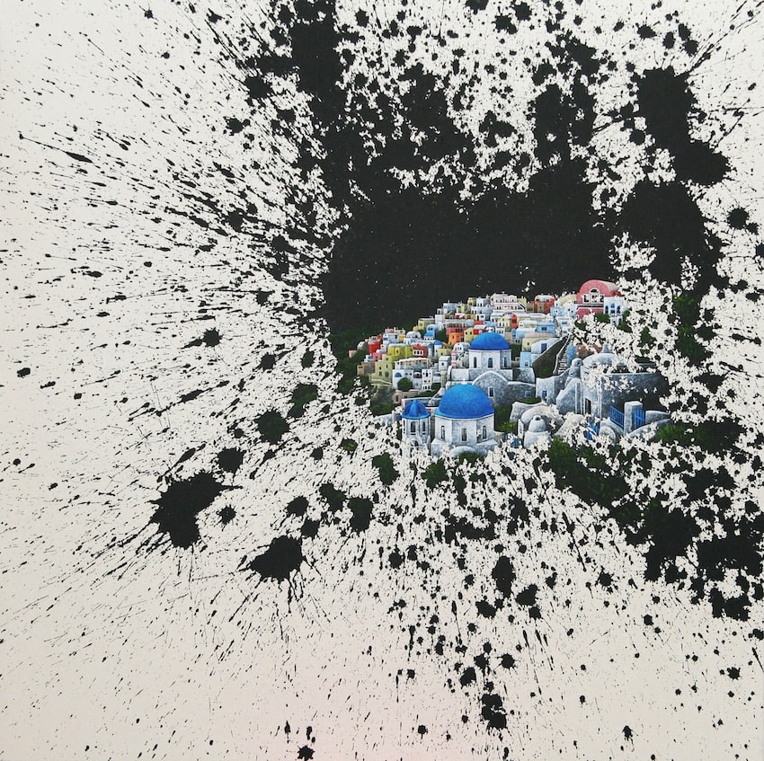 Encounters: Santorini 91 x 91 cm Chinese ink and acrylic on Korean paper enquire