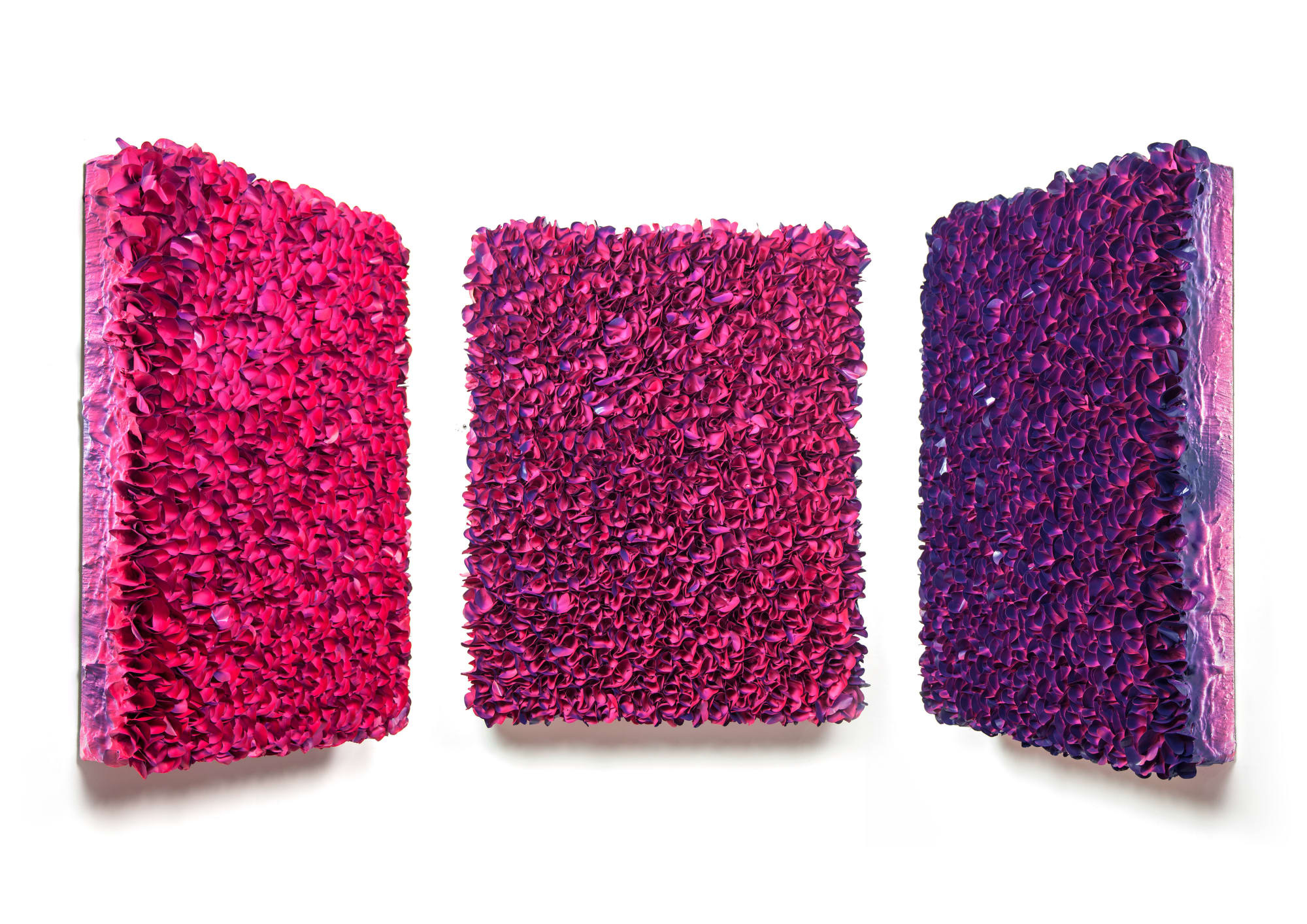 Flower Field, Pink Purple 135 x 135 cm Rice paper and acrylic on canvas