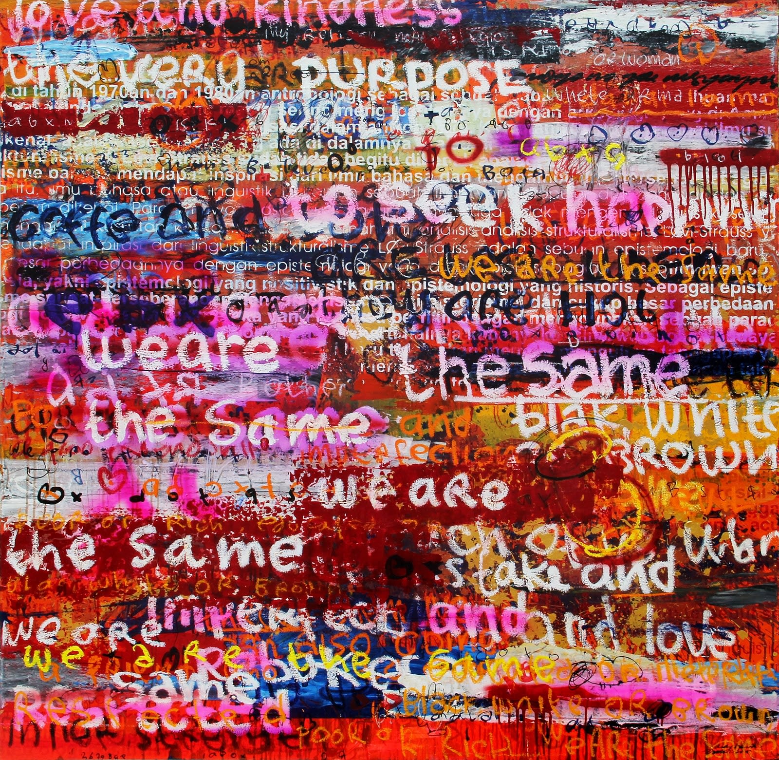 Dedy Sufriadi Dalai Lama Series, We are the same Mixed media on canvas 150 x 150 cm
