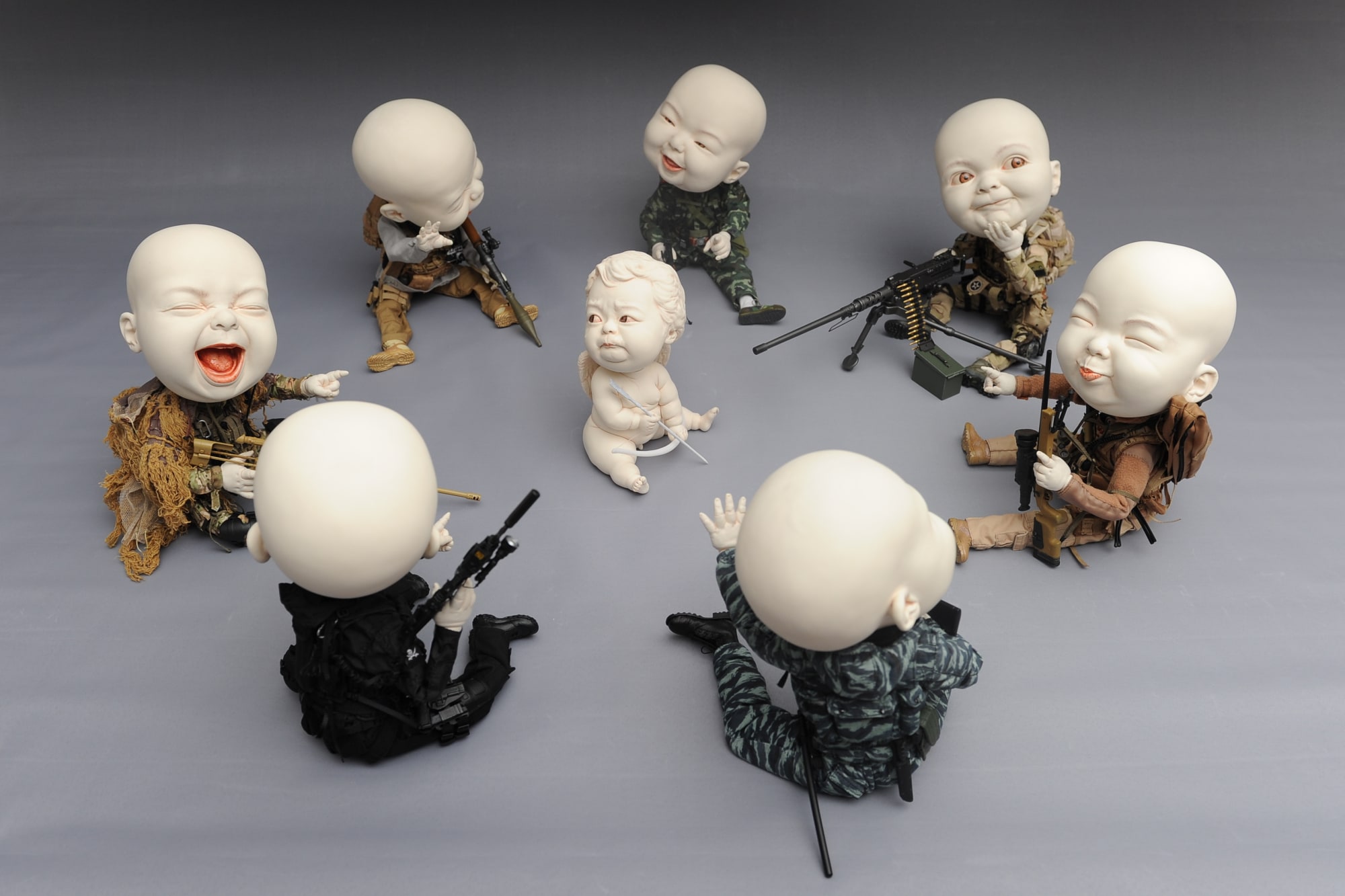 Johnson Tsang Security Summit 20 x 100 x 100 cm Porcelain and toy soldier bodies