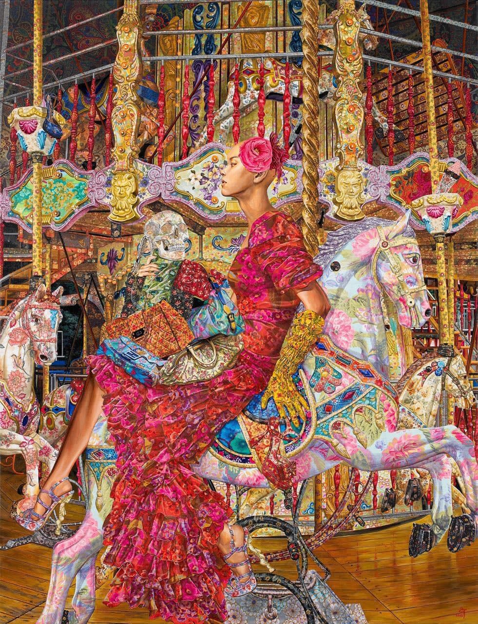 Two ego one body, 2013 145 x 112 cm Acrylic and fabric on canvas