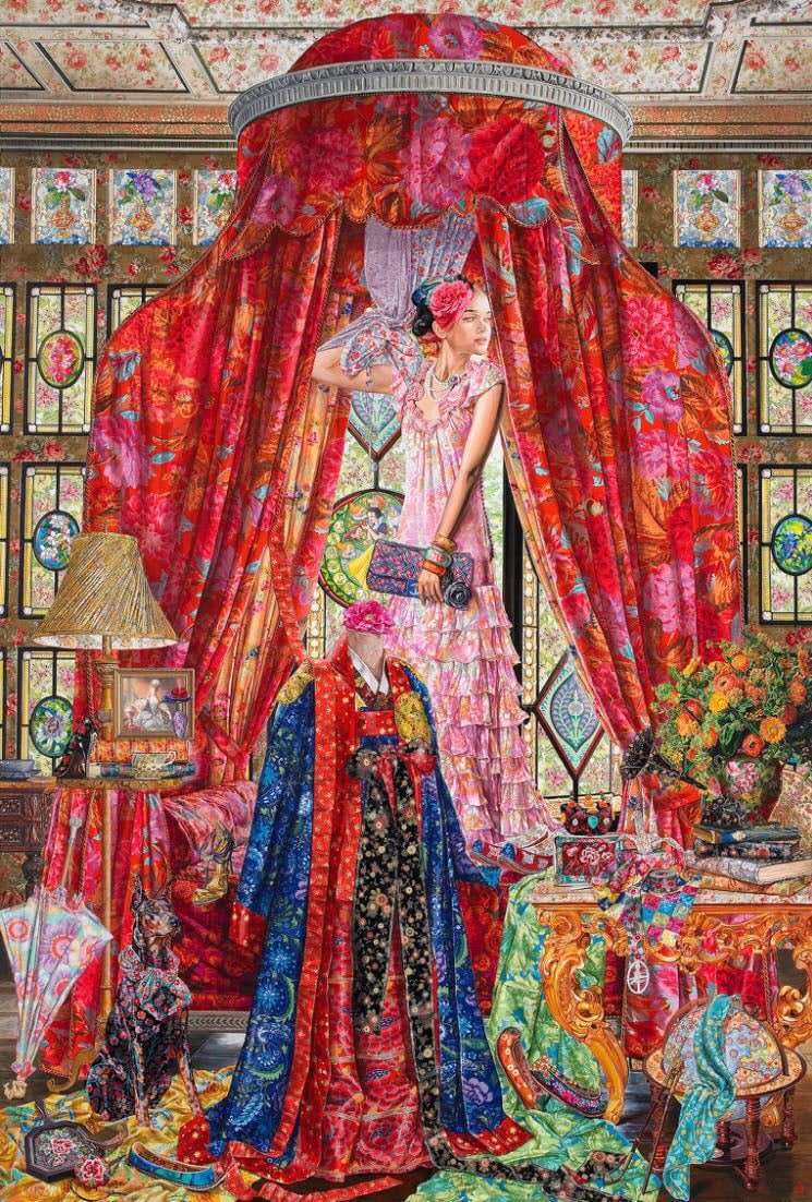 Uncahngeable Desire, 2015 194 x 130 cm Acrylic and fabric on canvas