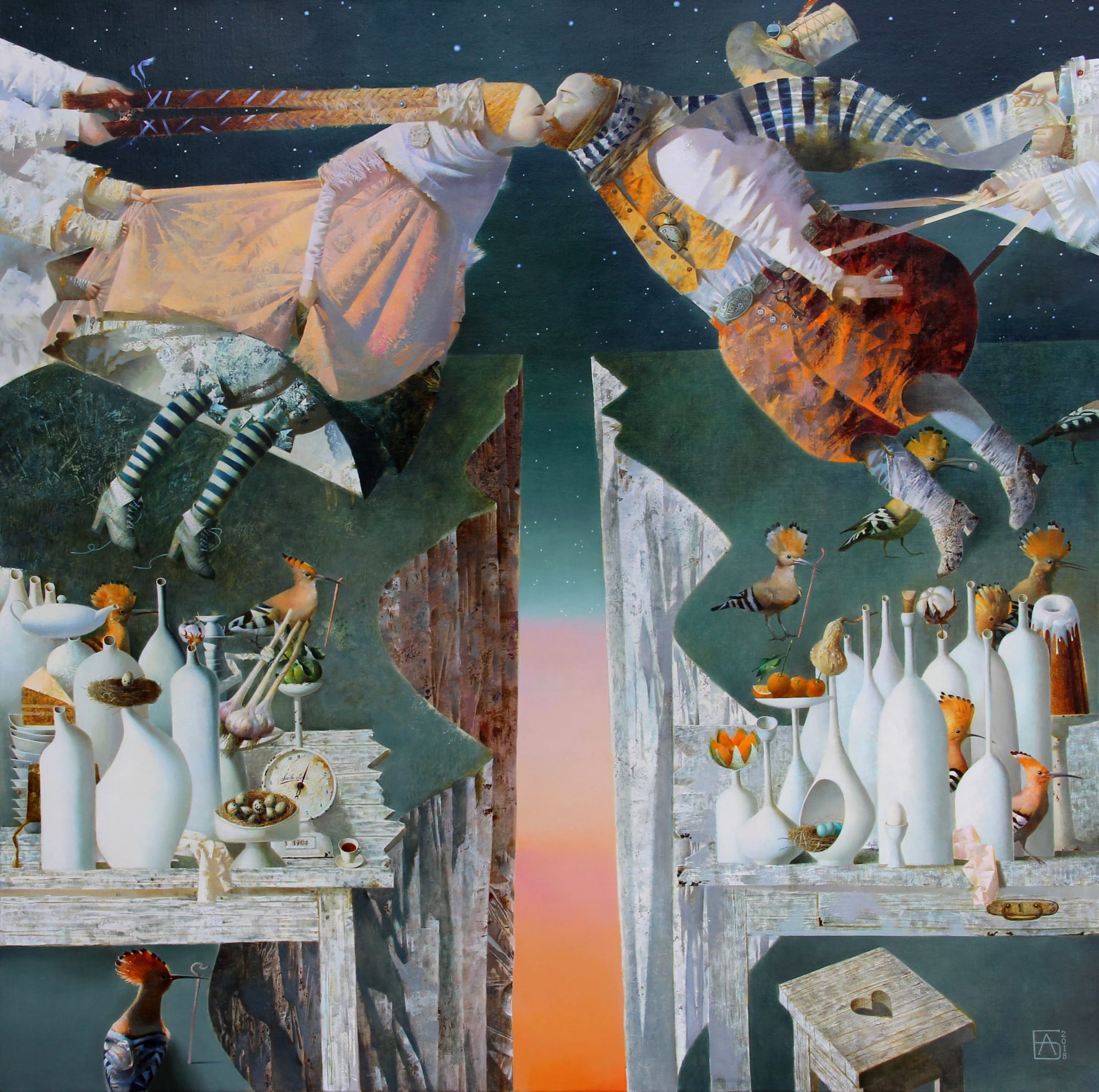 The Kiss, 2018 Oil on Canvas 130h x 130w cm