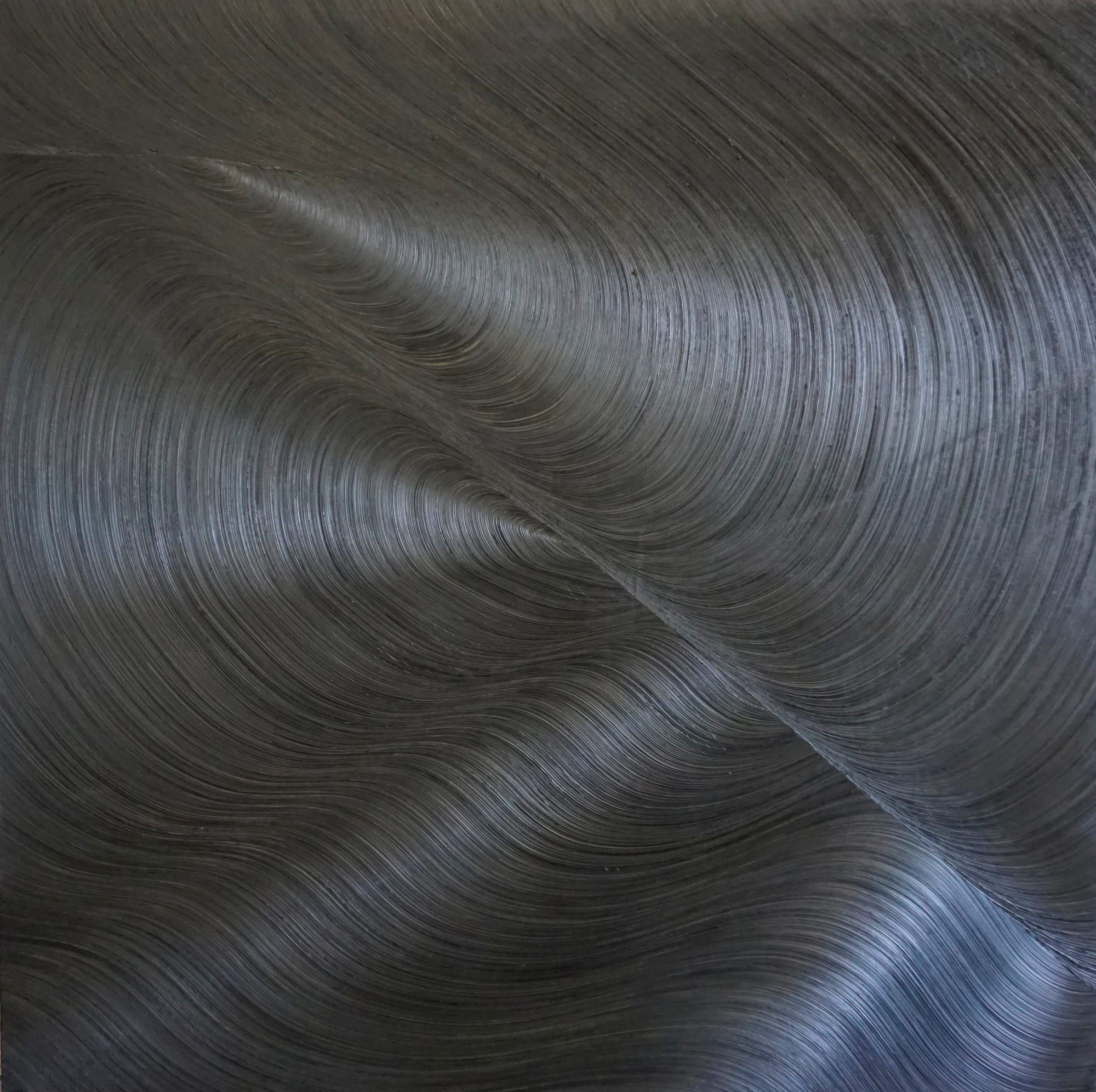 James Austin Murray Big Brother, 2018 Ivory Black Oil Paint on Canvas 183h x 183w cm