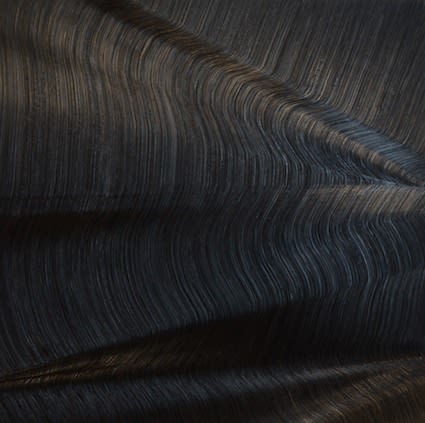 James Austin Murray Horse Feathers, 2018 Ivory Black Oil Paint on Canvas 150h x 150w cm