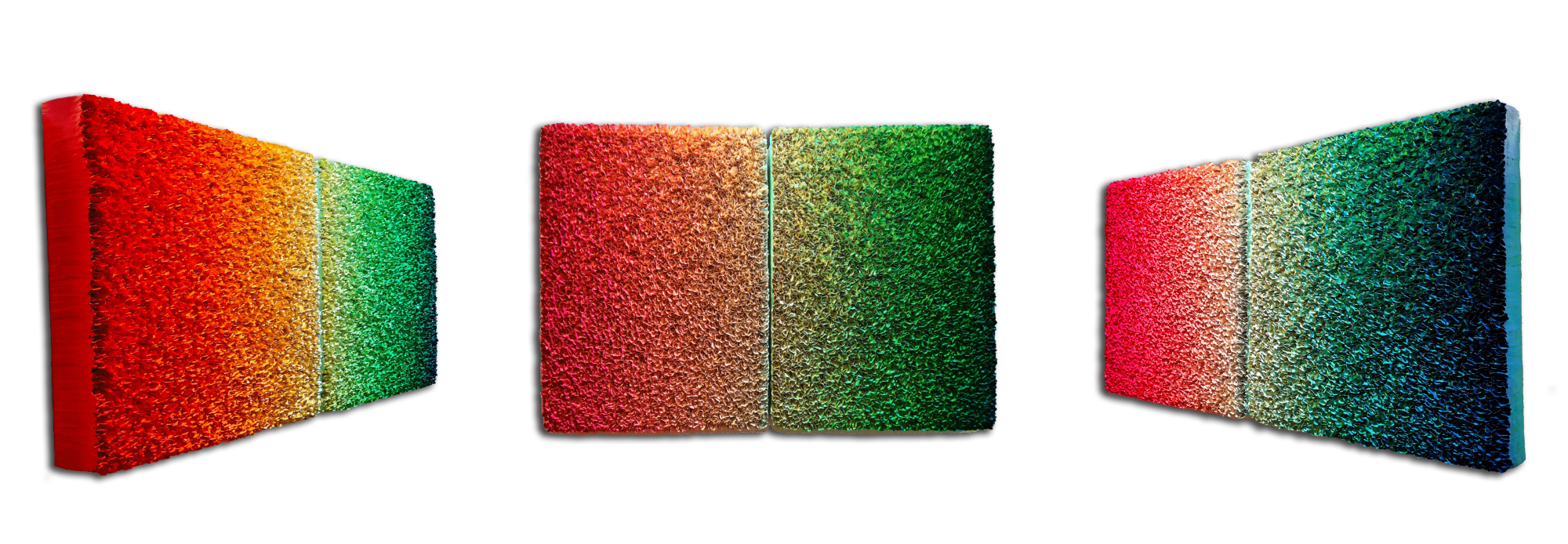 Hong Yi Zhuang (China - b.1962) Flowerbed ZHY140, 2020 Rice Paper and Acrylic on Canvas 110h x 160w x 14d cm