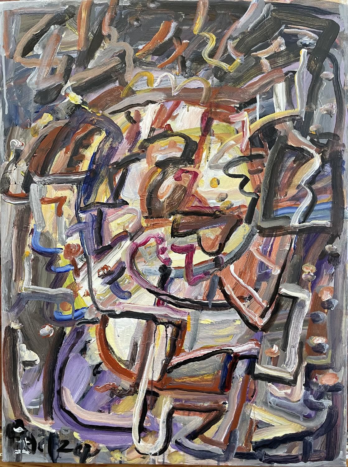 王川，2024脸谱，布面丙烯，80 × 60 cm，2024 Wang Chuan, 2024 Face Painting, Acrylic on canvas, 80 × 60 cm, 2024