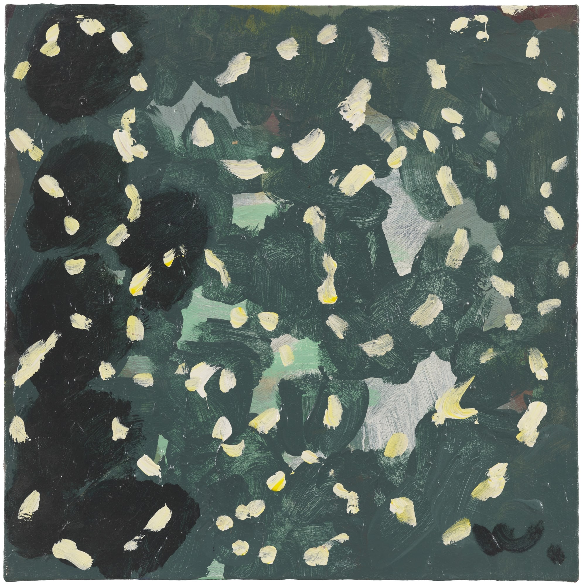 王俊，无题（墨绿），布面丙烯，40 × 40 cm，2022 Wang Jun, Untitled (dark green), Acrylic on canvas, 40 × 40 cm, 2022