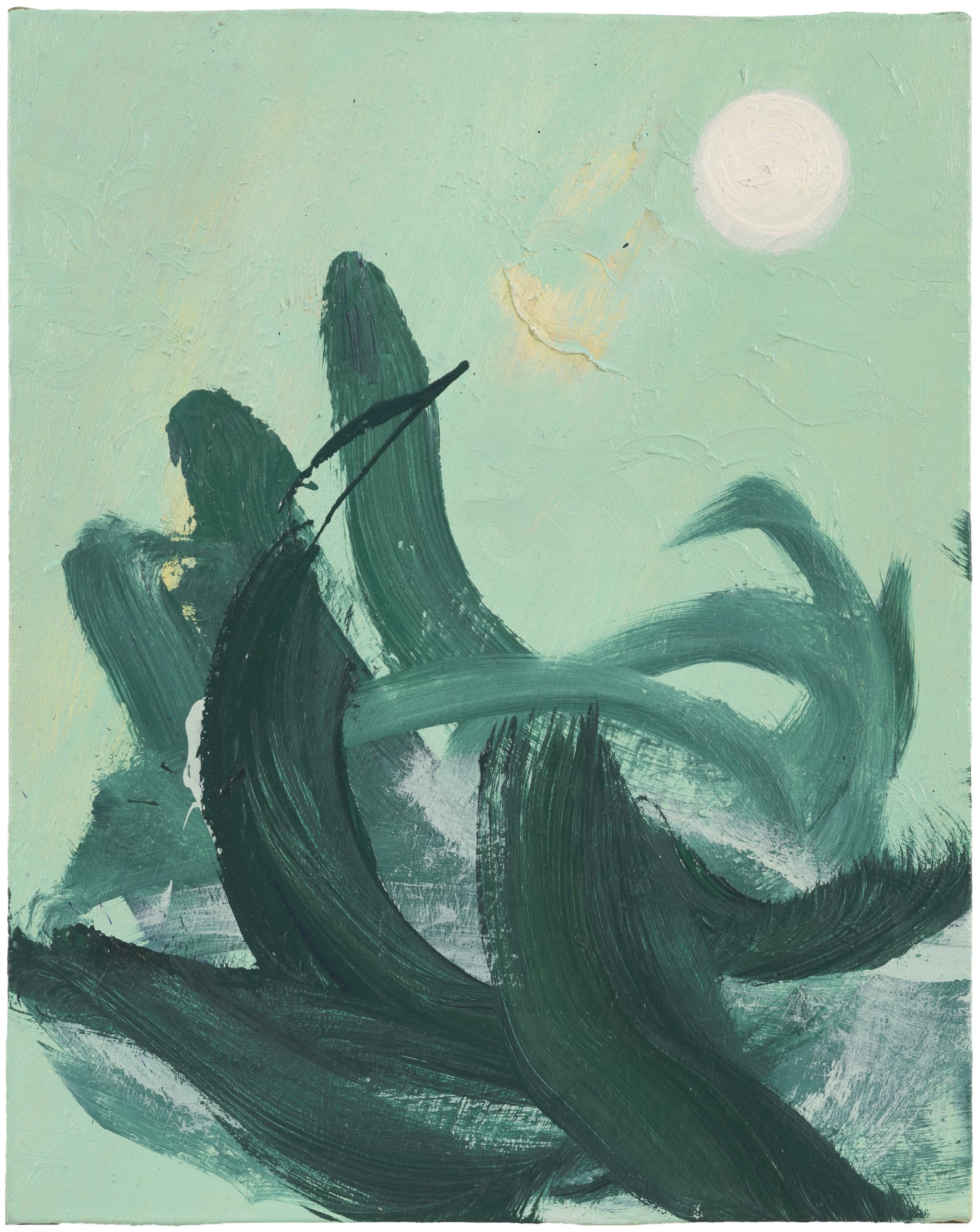 王俊，林中（无题）No.1，布面油画，50 × 40 cm，2024 Wang Jun, Off the Beaten Track (untitled) No.1, Oil on canvas, 50 × 40 cm, 2024