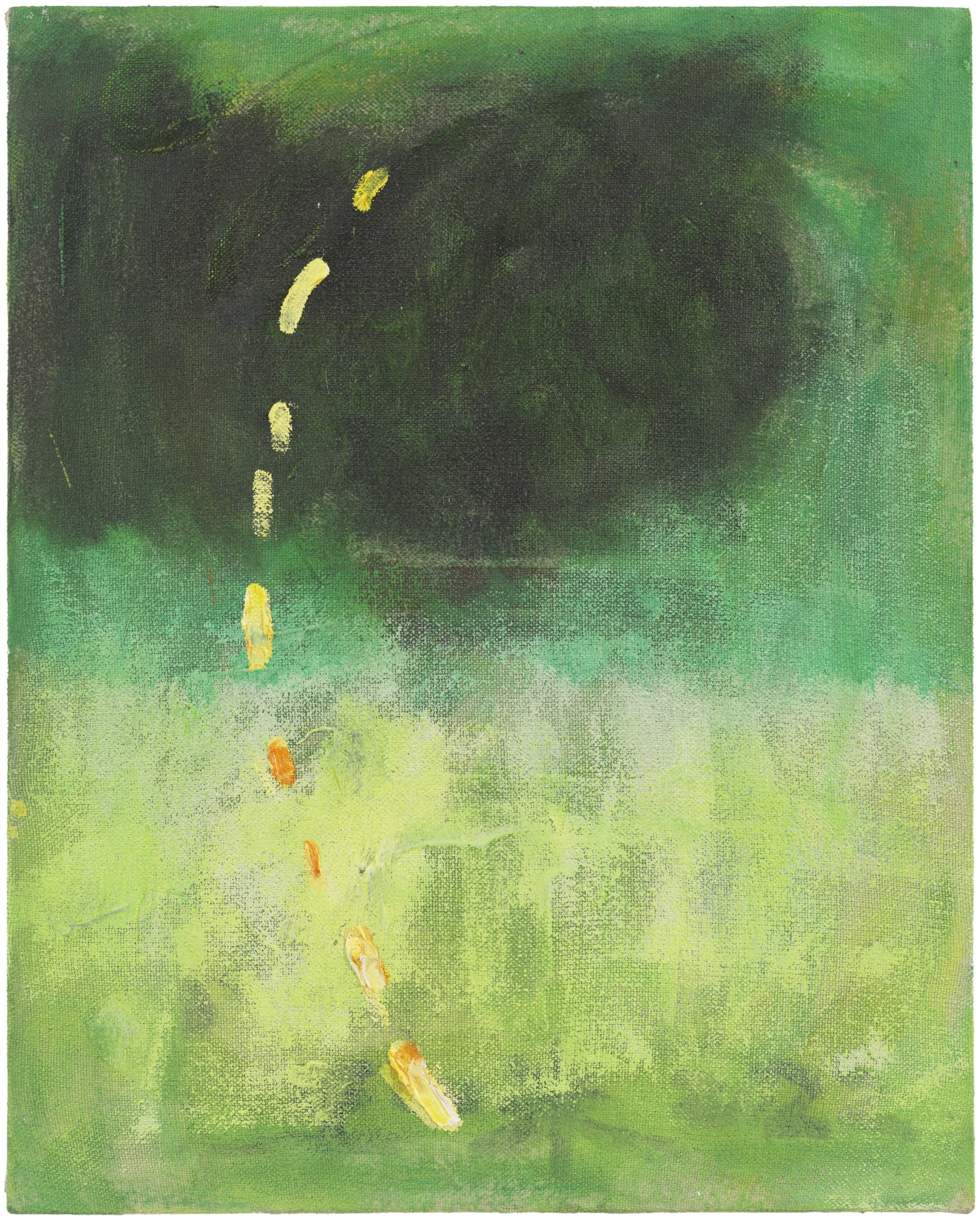 王俊，林中（无题）No.2，布面丙烯、油画，50 × 40 cm，2024 Wang Jun, Off the Beaten Track (untitled) No.2, Acrylic and oil on canvas, 50 × 40 cm, 2024