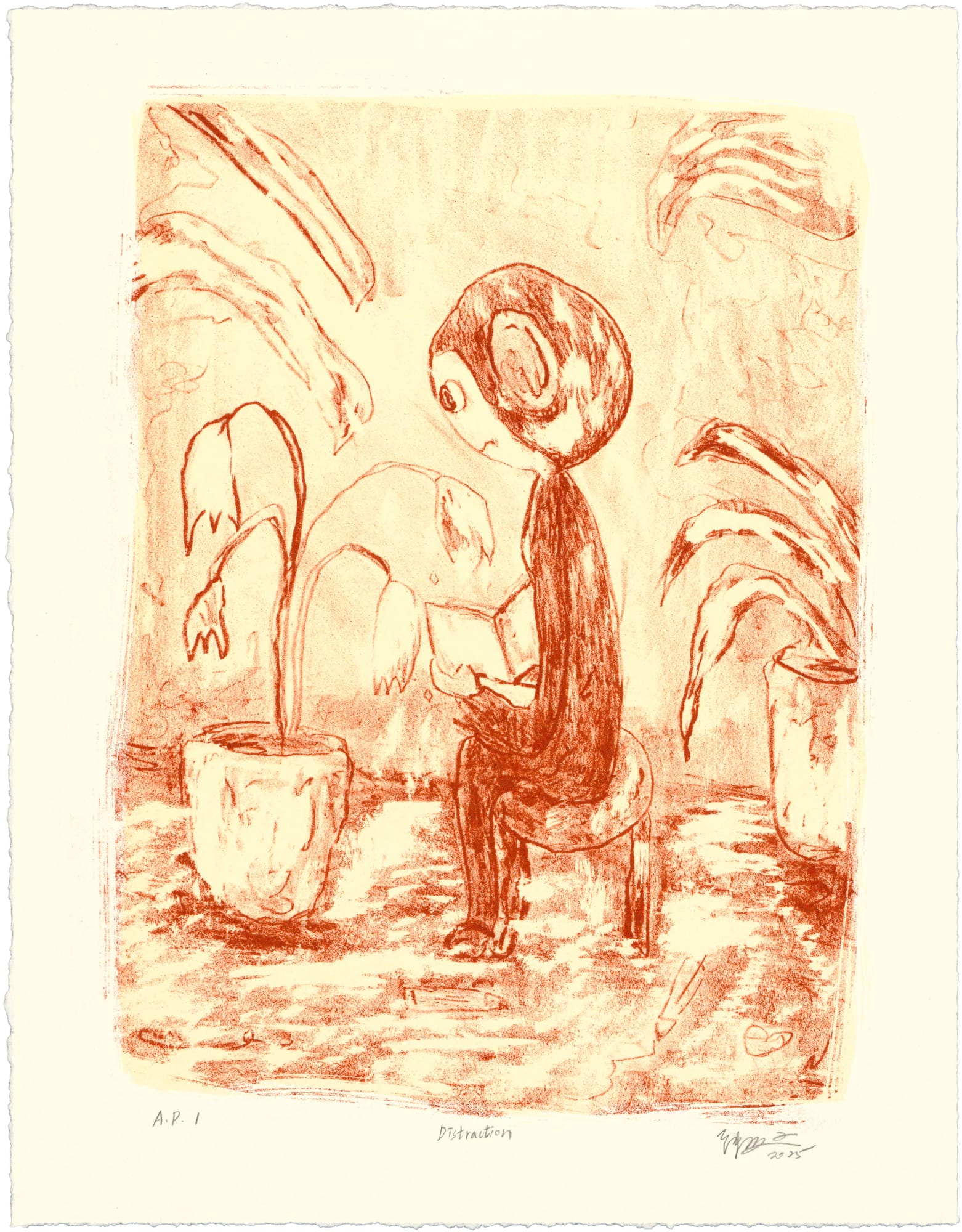 Chen Wei Ting, Distraction, Lithography, 42 × 33 cm, 2025