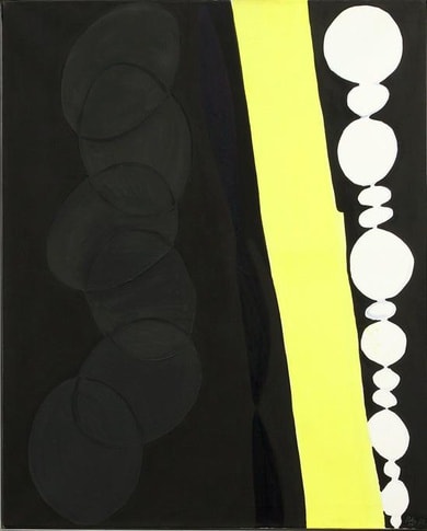 Ernst Wilhelm Nay Schwarz mit gelbem Band, 1966