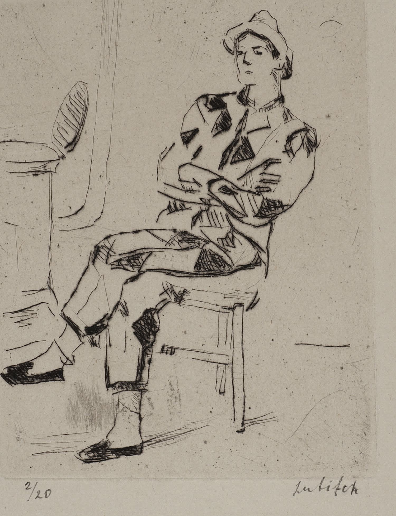 Seated Clown by Ossip Lubitch