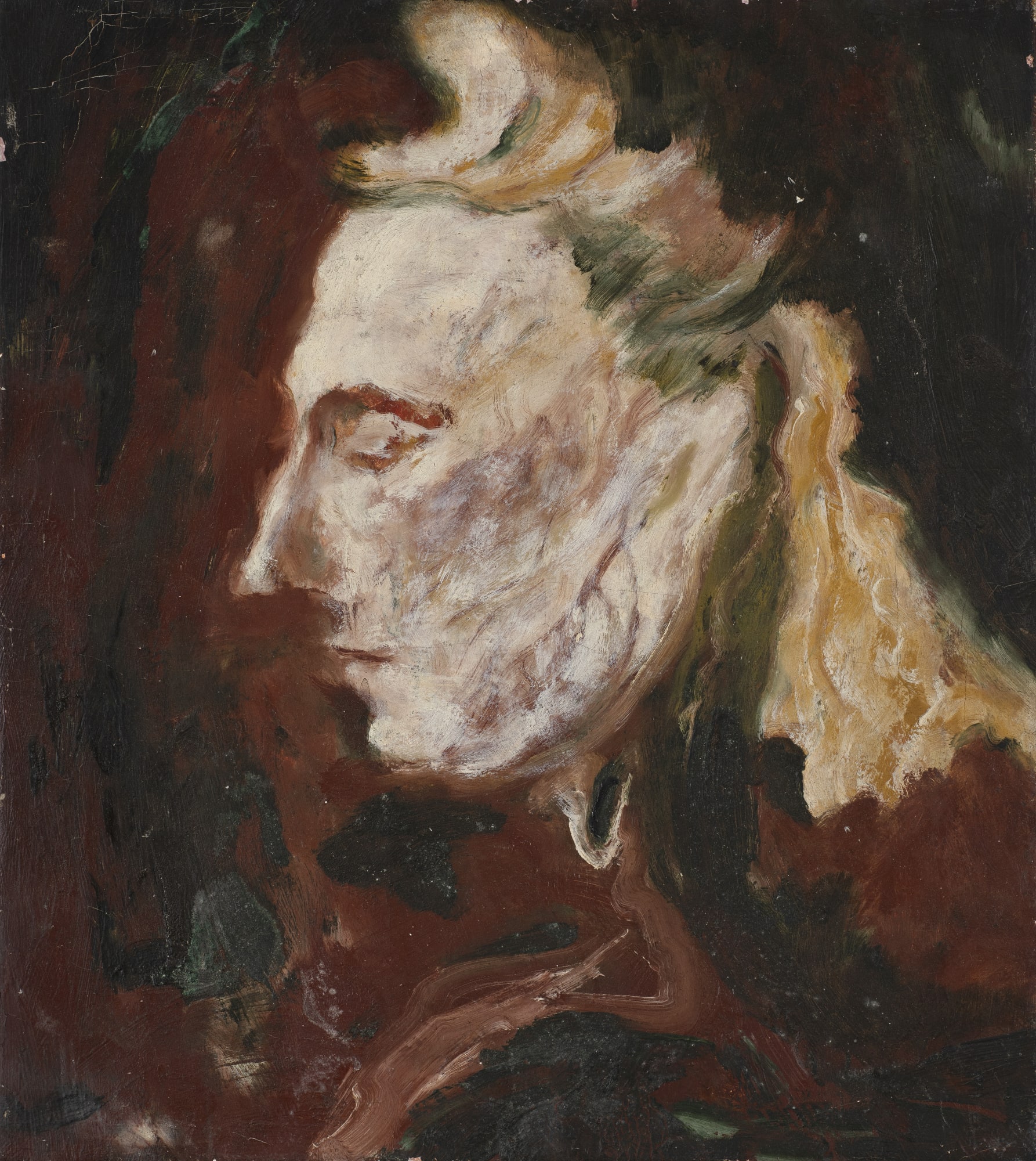 Gustav Metzger Head, 1948, Oil on canvas, 51.5 x 47.3cm. The Gustav Metzger Foundation