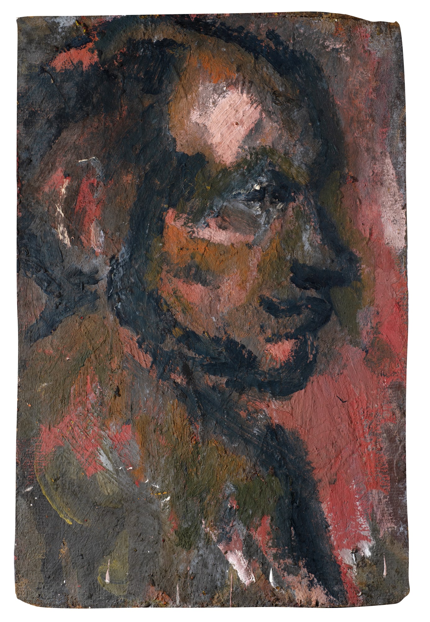 Gustav Metzger Portrait, c. 1949-50 Oil on board 84.5 x 56.4cm. The Gustav Metzger Foundation