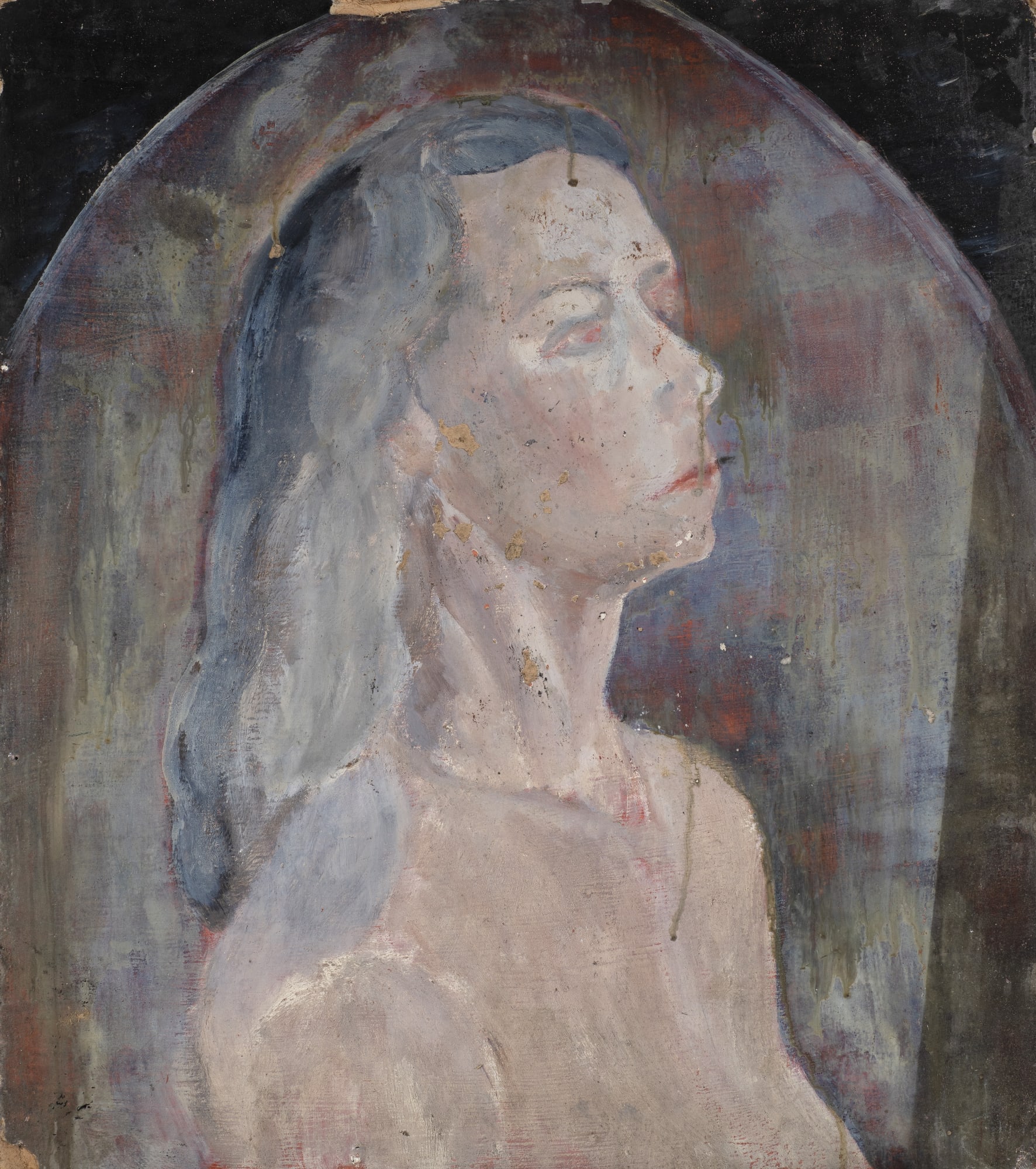 Untitled, c. 1945-47, oil on board, 62 x 47cm. The Gustav Metzger Foundation.