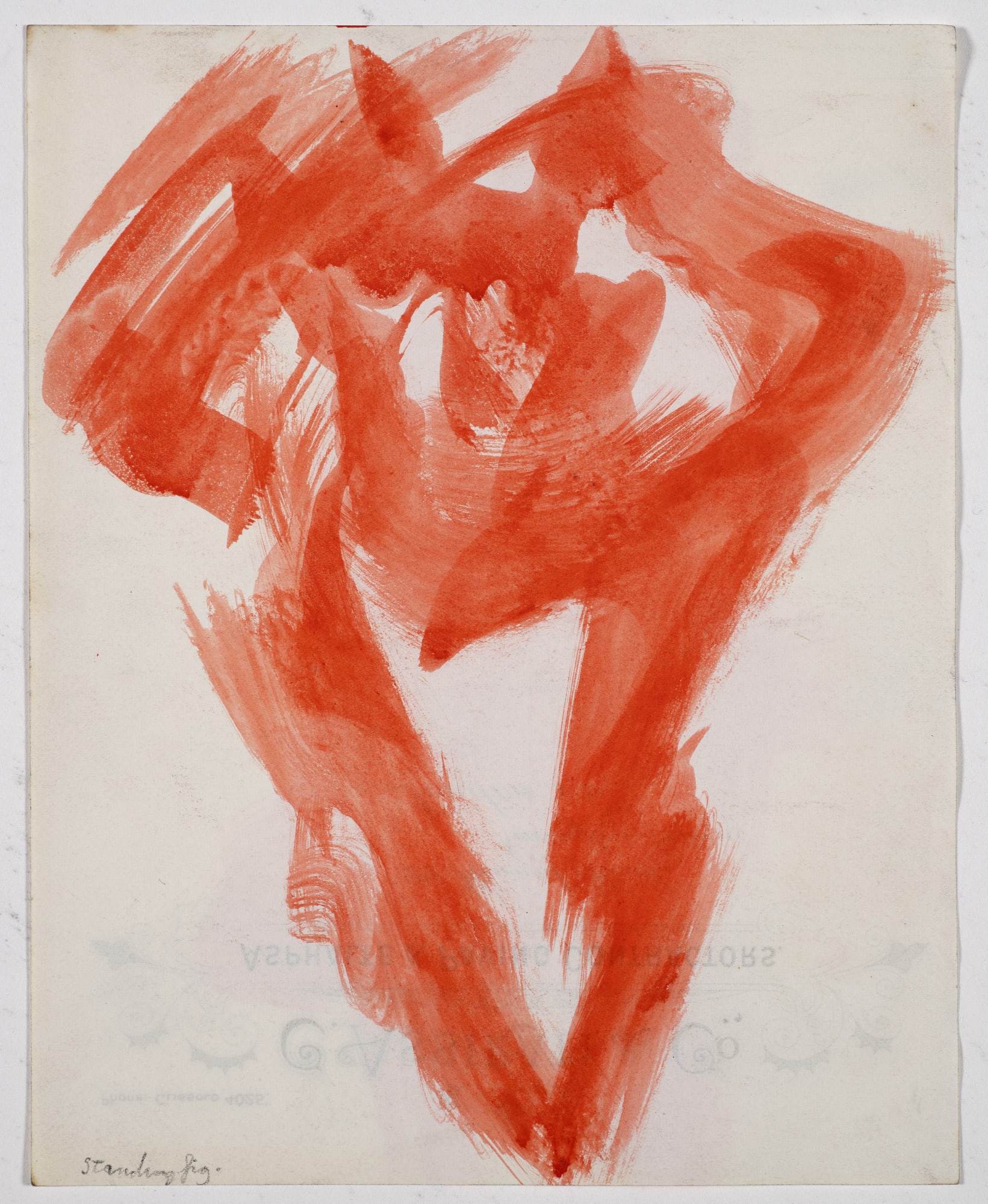 Standing Figure, c. 1950s, ink on paper, 25.2 x 20.1cm. The Gustav Metzger Foundation