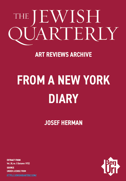From a New York Diary(1) by Josef Herman read here