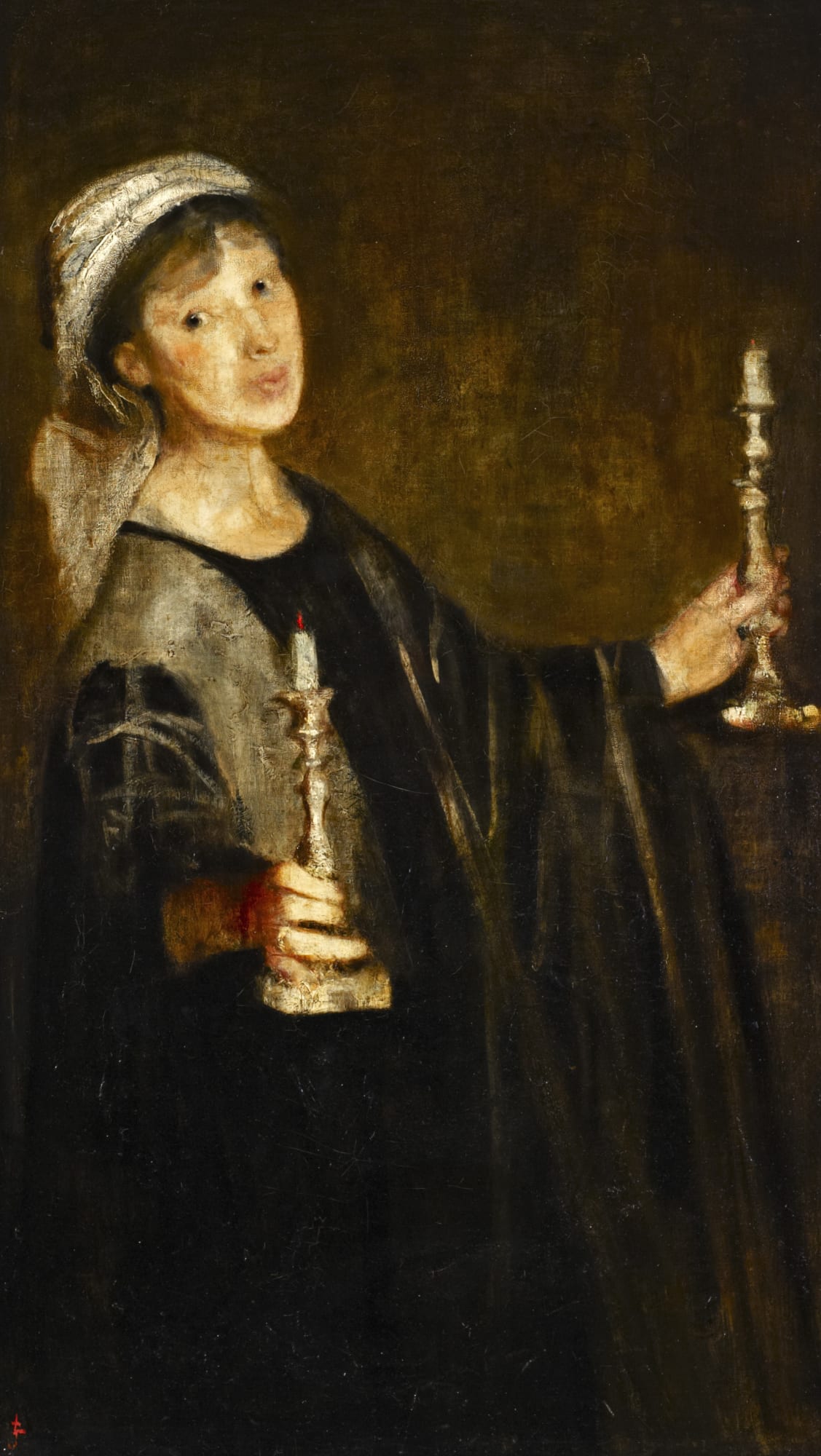 SELF-PORTRAIT WITH CANDLES by LILY DELISSA JOSEPH (1863-1940) Read here