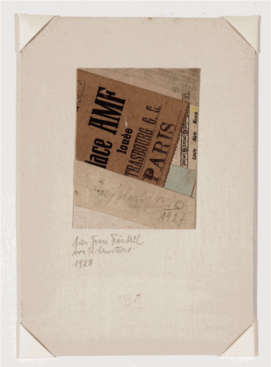 UNTITLED: FÜR FRAU FRÄNKEL by KURT SCHWITTERS (1887-1948) read here