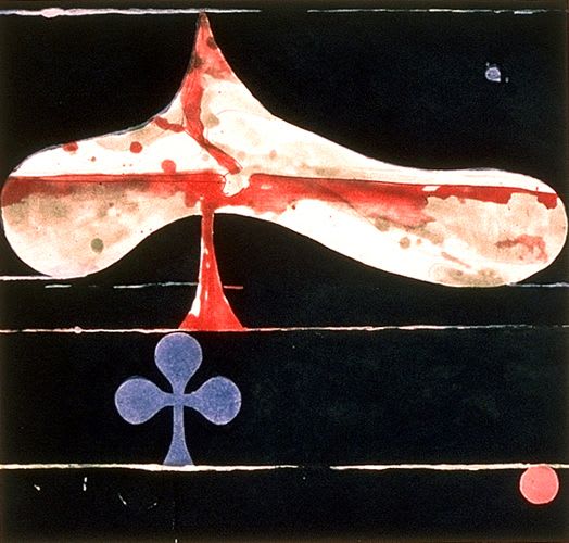 Richard Diebenkorn, Spreading Spade, from Clubs and Spades, 1981, color spit bite aquatint with aquatint and drypoint, 36 5/16 x 30 3/4 inches, TP, aside from the/35