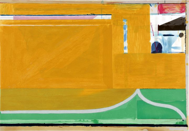 Richard Diebenkorn, Ochre, 1983, Color woodcut, Plate: 25 x 35 3/4 inches, Sheet: 27 1/2 x 38 3/4 inches, Edition of 200