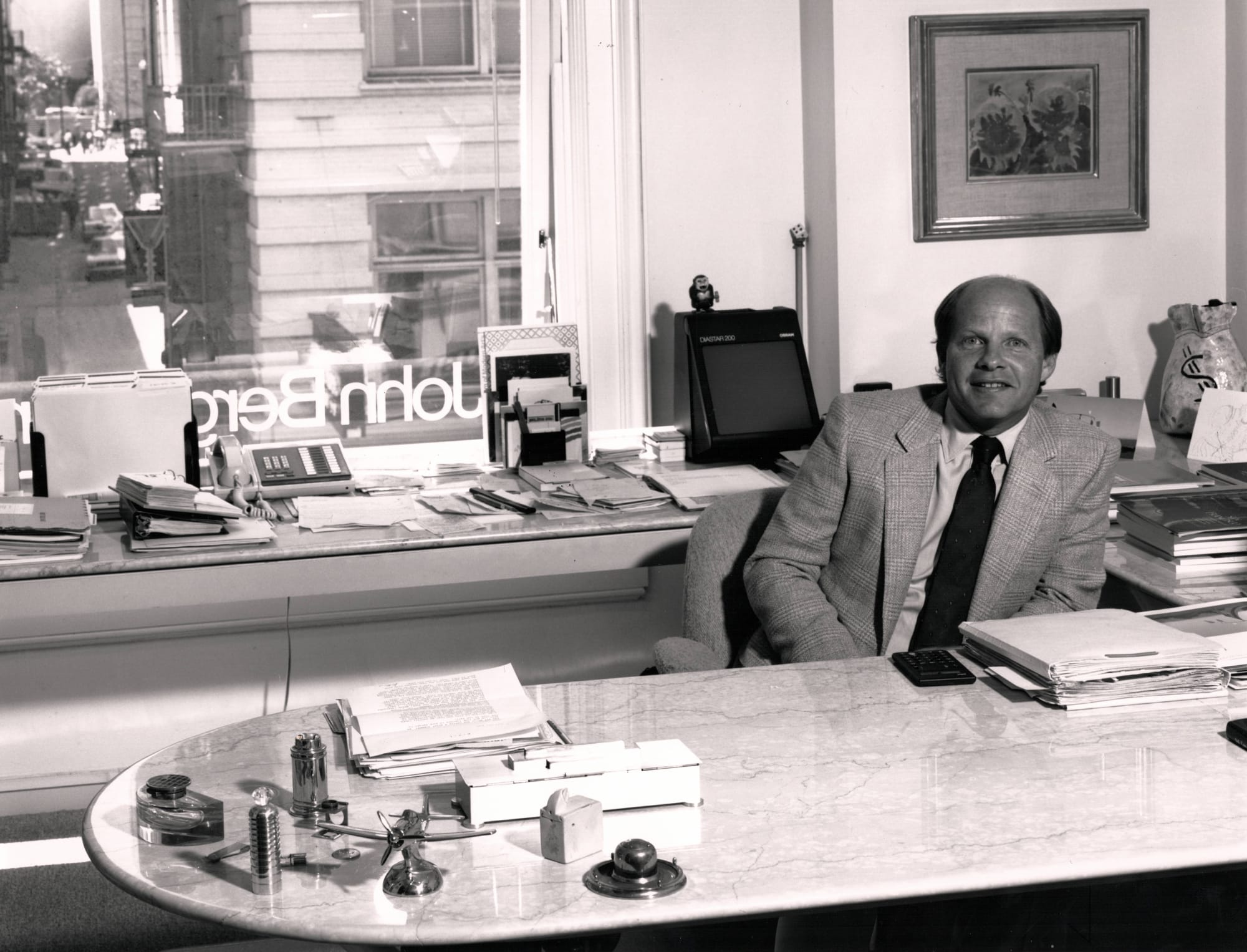 John Berggruen in his office, c. 1980s