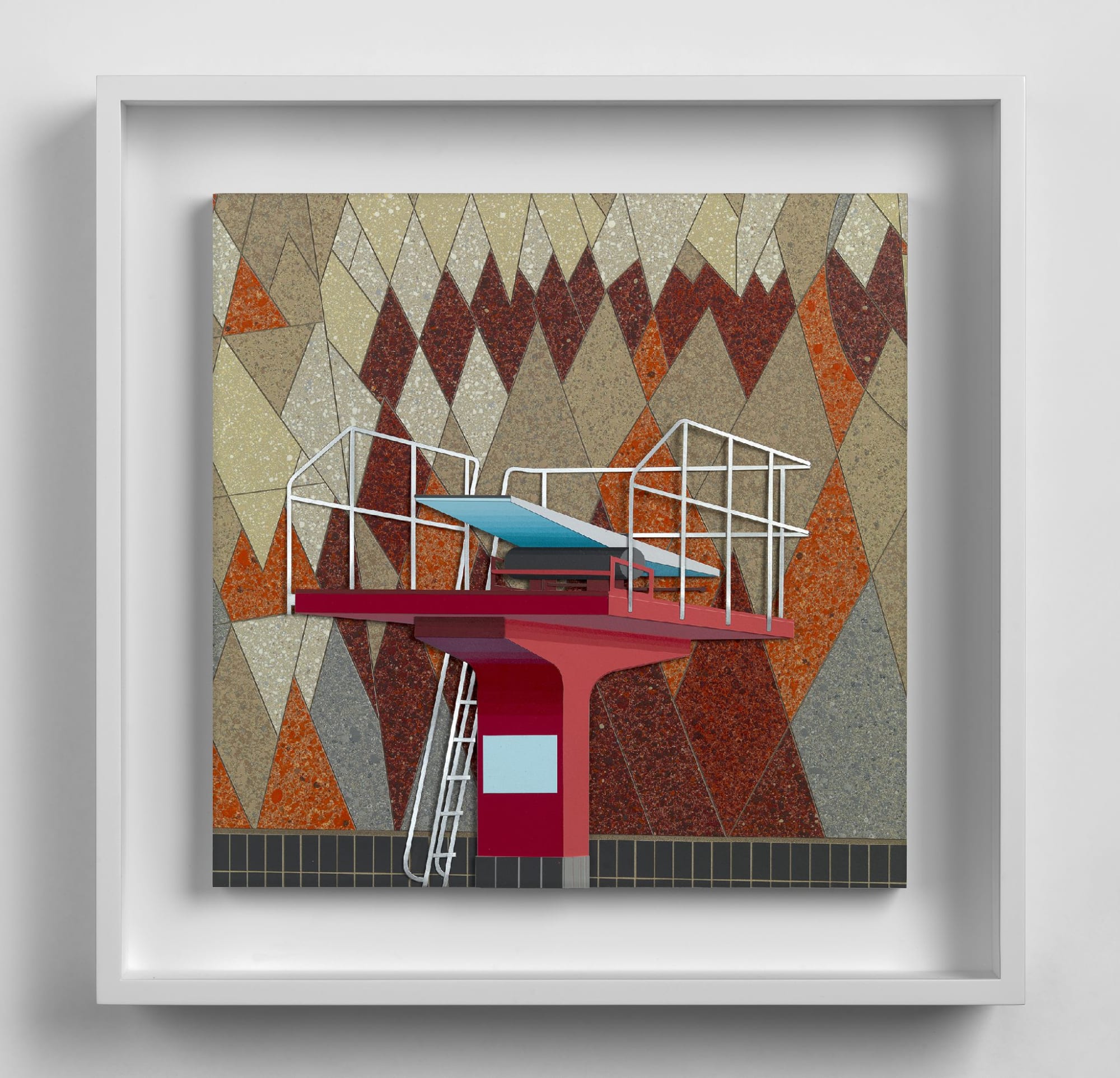 Lucy Williams Reflecting Pool #1, 2020 Paper, engineered wood, and acrylic paint on birch ply panel 13 3/8 x 13 3/8 inches 34.0 x 34.0 cm