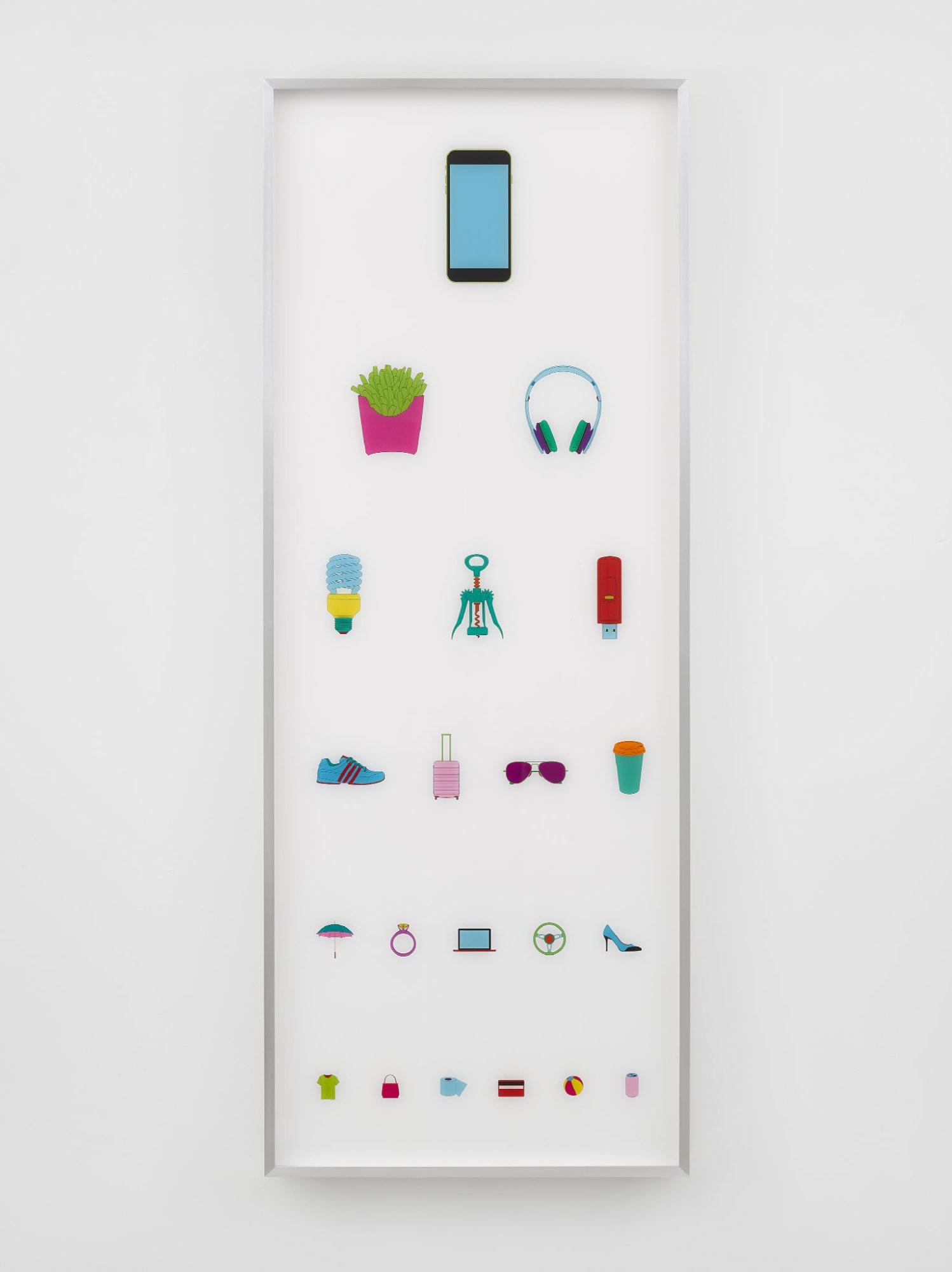 Michael Craig-Martin Eye Test, 2018 Archival digital print on 3mm white UV acrylic presented in frame specified by the artist Panel: 50 3/4 x 19 3/8 x 1 inches Framed: 51 1/8 x 19 7/8 x 2 1/4 inches Edition of 16