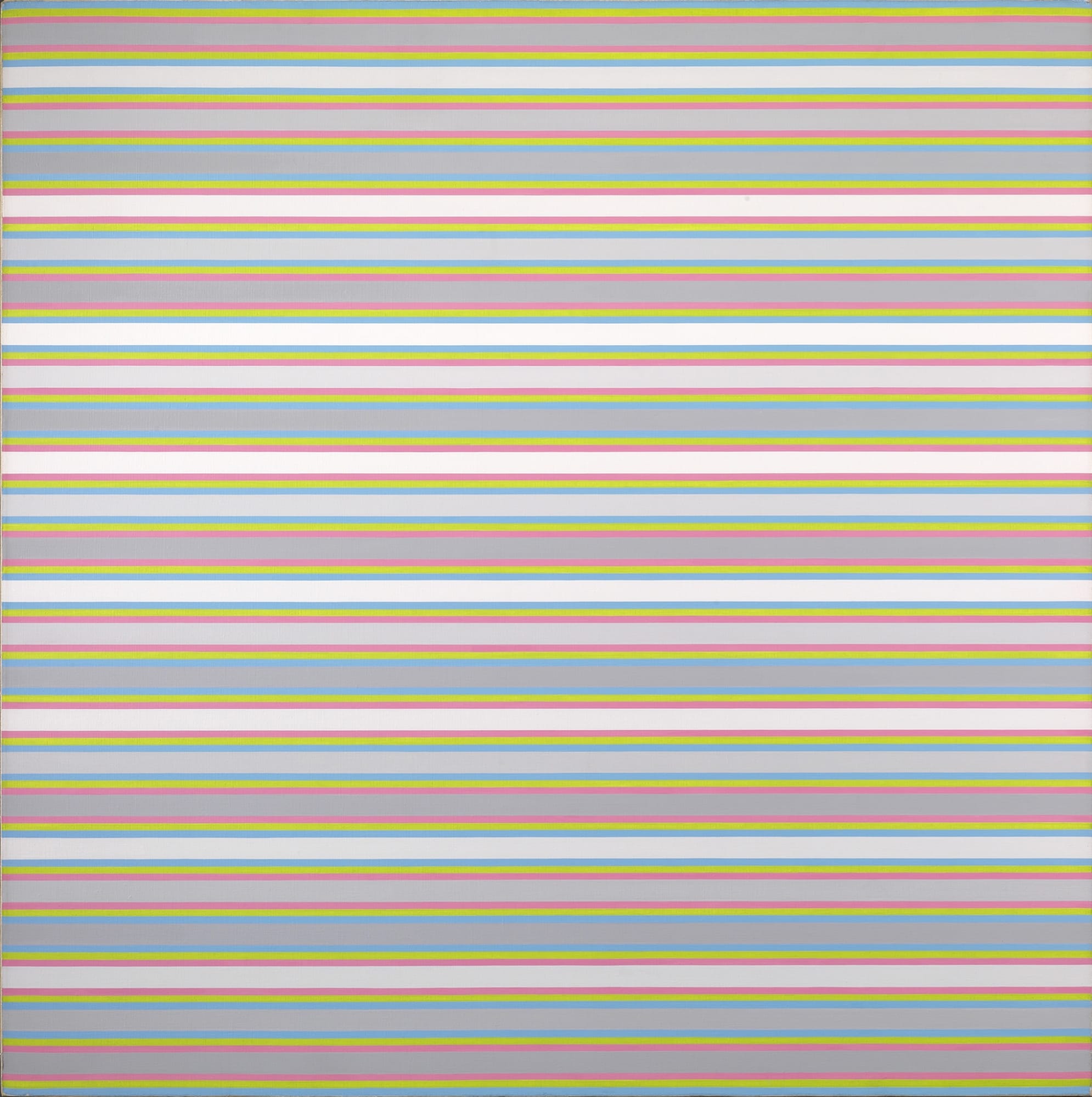Bridget Riley Sound, 1973 Acrylic on linen 38 1/2 x 38 1/2 inches