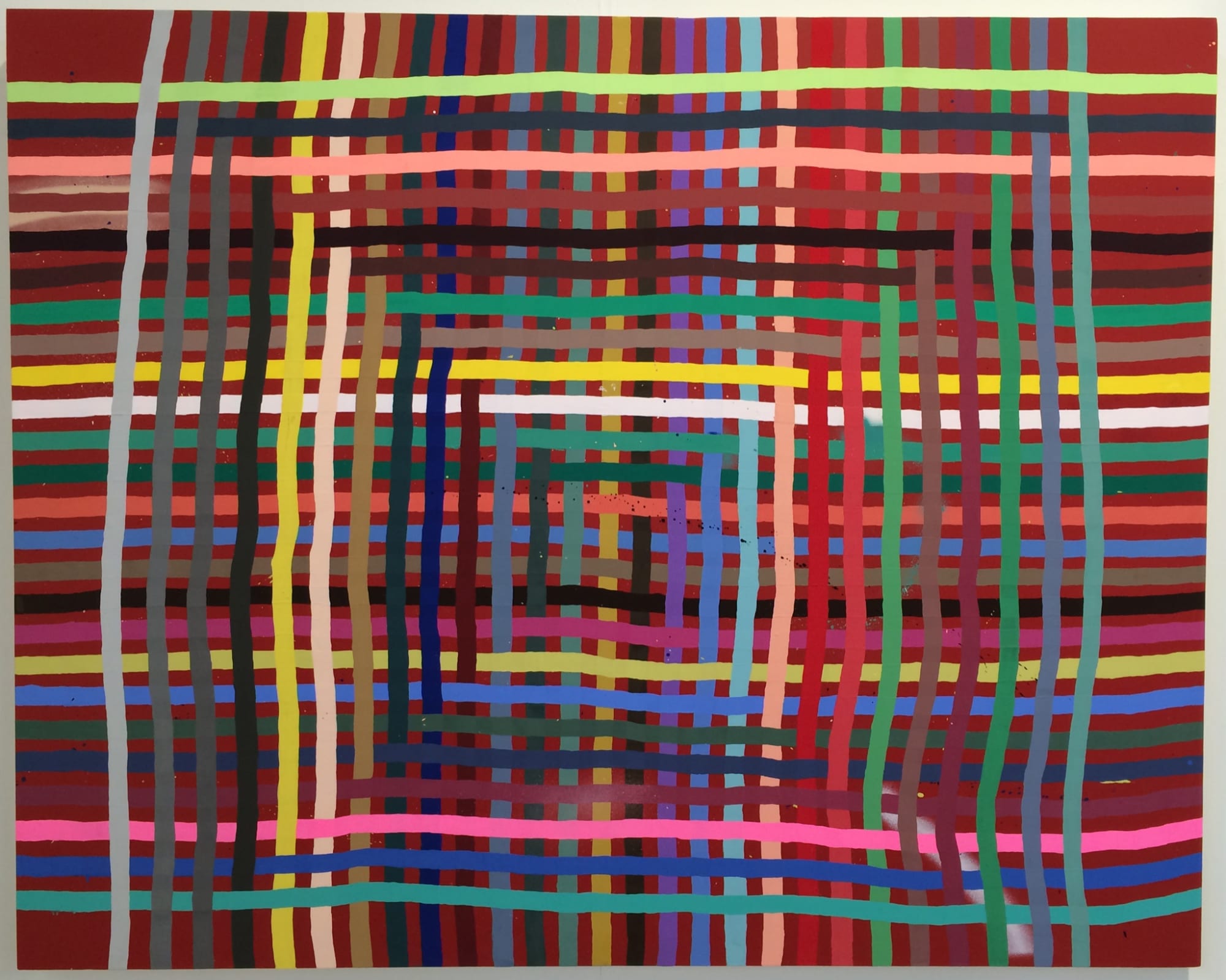 Alicia McCarthy Untitled, 2016 Gouache and latex and spray paint on panel 48 x 60 inches