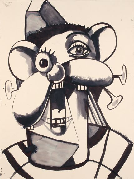 George Condo The Fisherman, 2014 Ink on paper 30 1/8 x 22 3/4 inches