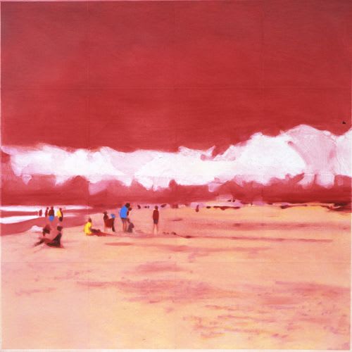 Isca Greenfield-Sanders Cloud Beach (Pink), 2005 Mixed media oil on canvas 28 x 28 inches