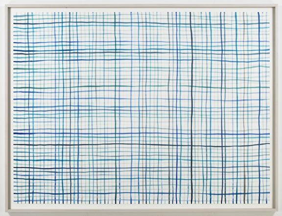 Spencer Finch 3350 Shades of Blue, 2012 Watercolor on paper 50 3/4 x 68 inches