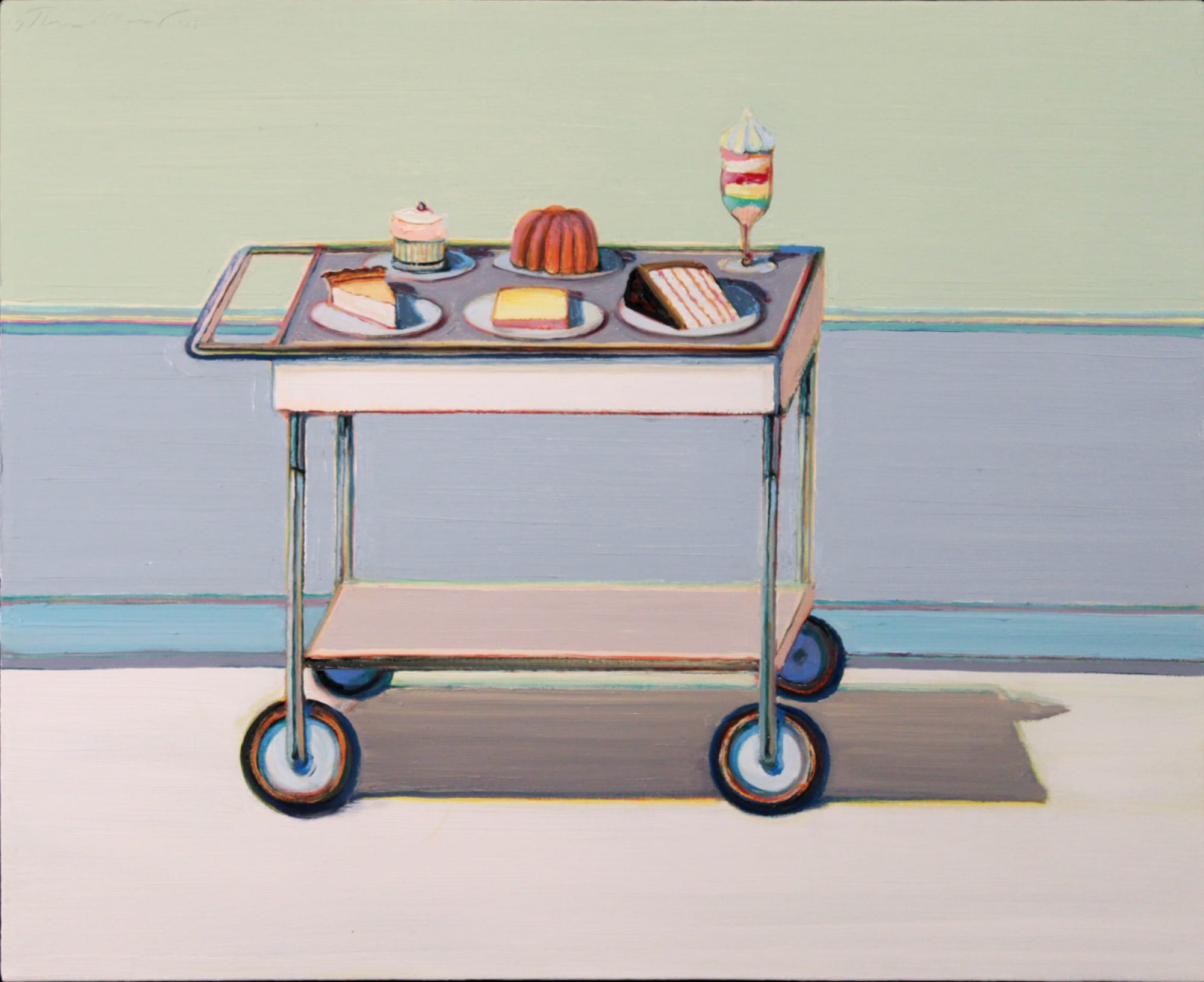 Wayne Thiebaud Dessert Cart (Study), 2003 Oil on canvas 24 1/8 x 30 inches