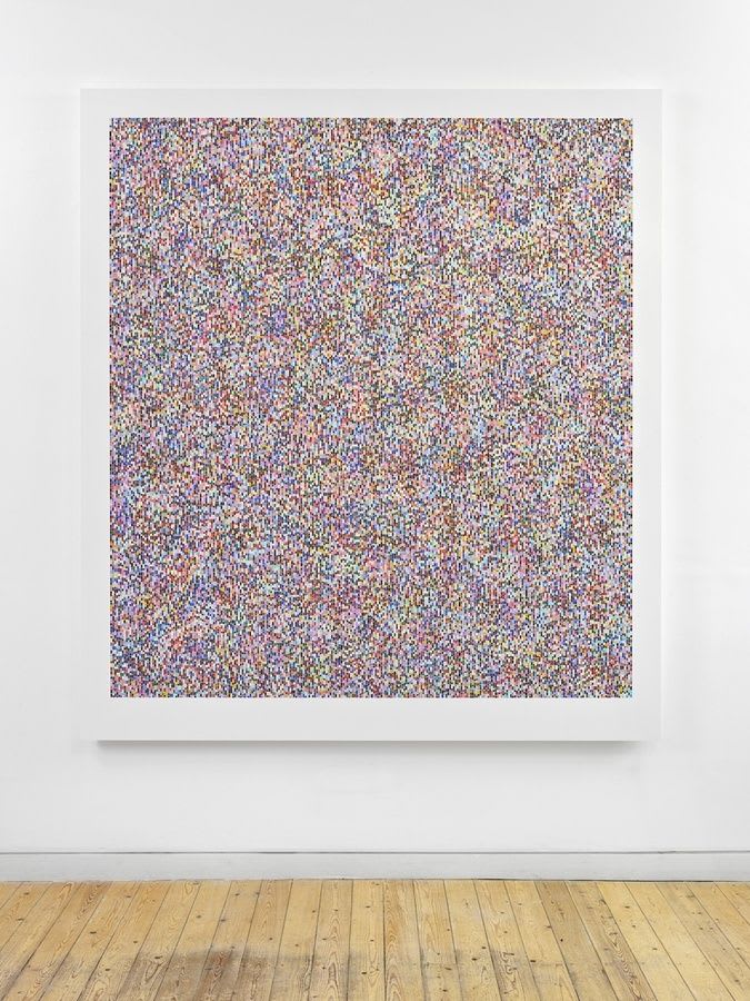 James Hugonin Binary Rhythm (VI), 2013-14 Oil and wax on wood 74 9/16 x 66 1/2 inches