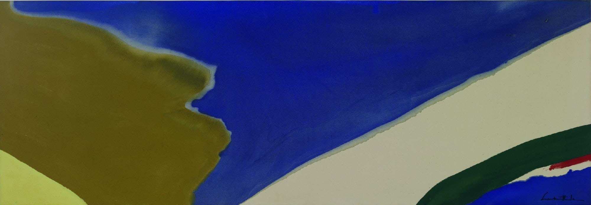 Helen Frankenthaler, 1928-2011 Bias Blue, 1965 Acrylic on canvas 28 x 81 inches 71.1 x 205.7 cm