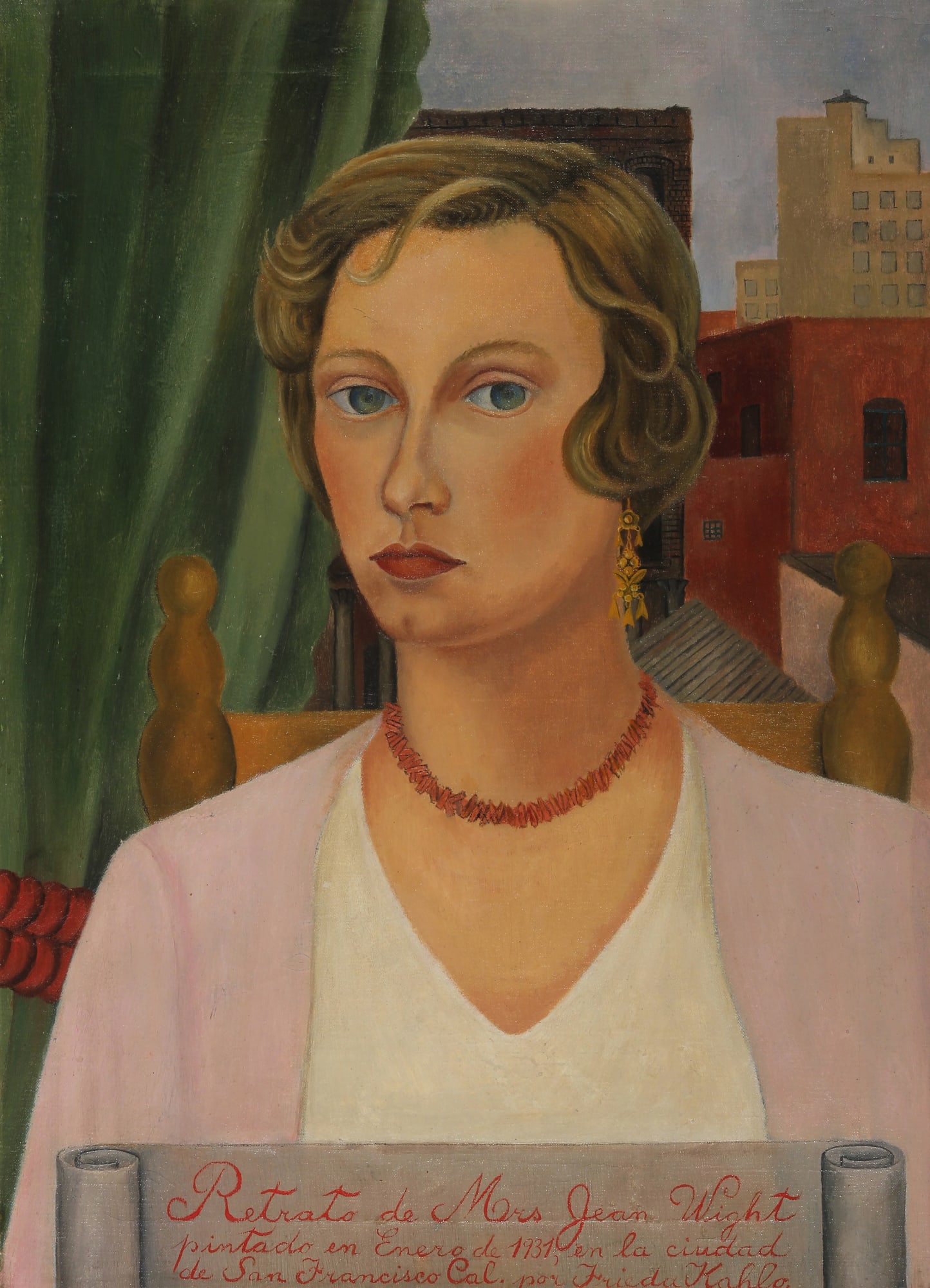 Frida Kahlo Retrato de Mrs. Jean Wight, 1931 Oil on canvas 25 x 18 inches 63.5 x 45.72 cm