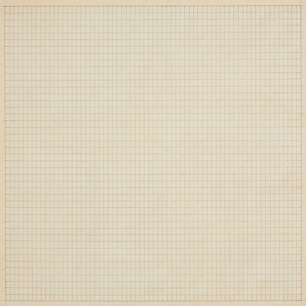 Agnes Martin Untitled, 1964 Watercolor, china ink and pencil on rag paper Framed: 15 3/4 x 15 3/4 x 3/4 inches
