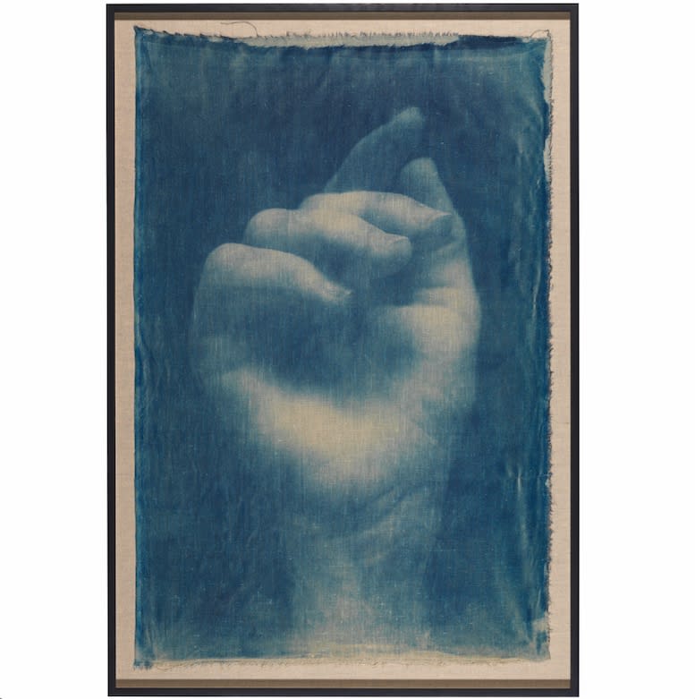 Work no. 128, 2018 Cyanotype on linen
