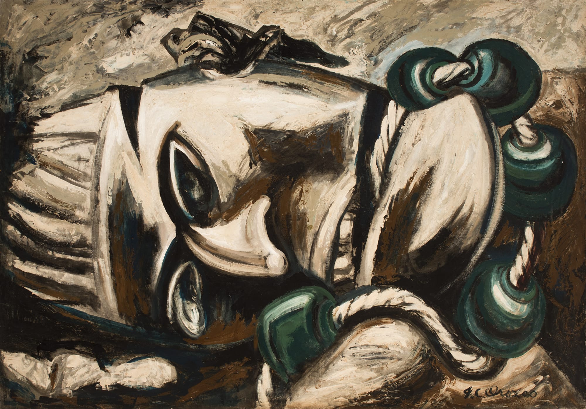 Jose Clemente Orozco, Mascara con jades, 1947