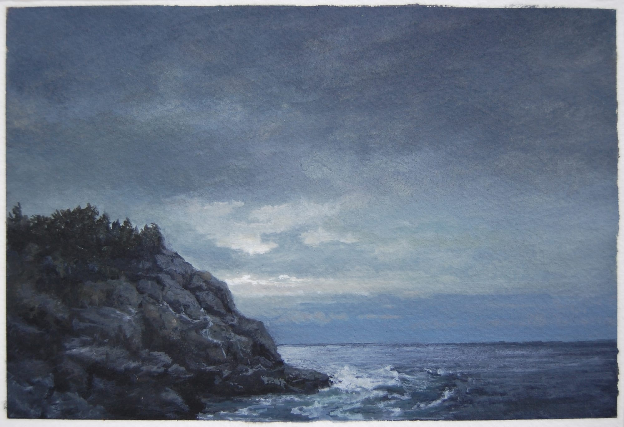 Dozier Bell, Blackhead, morning, 2020, watercolor on paper, 4.4 x 6.5 in.