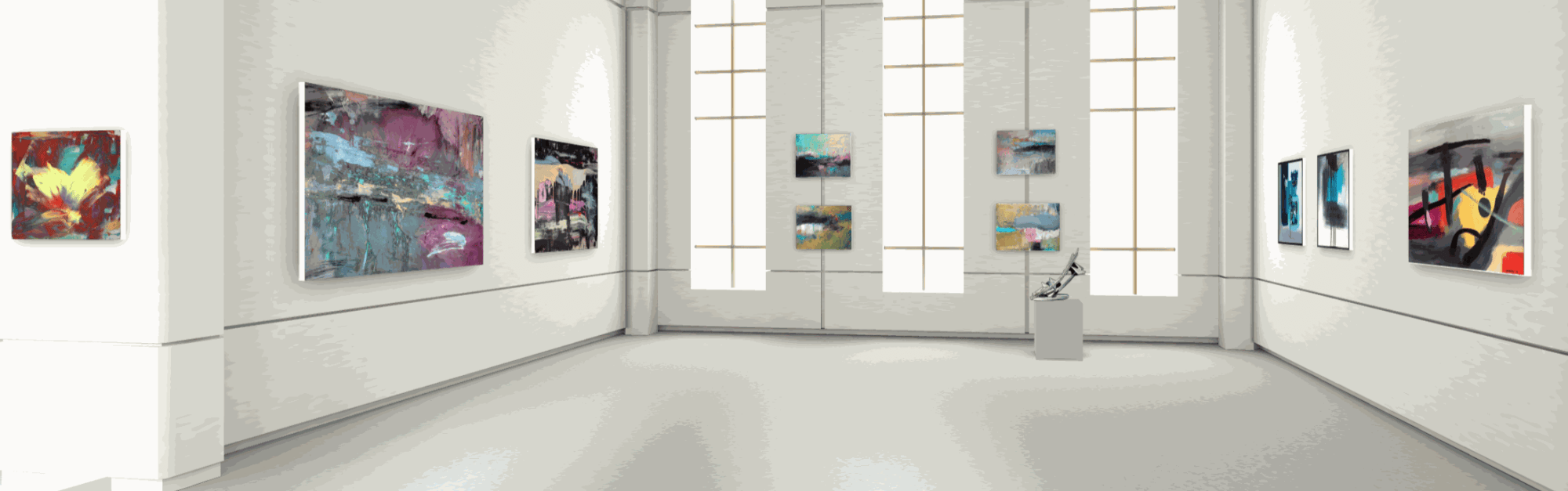 Left to right: Francine Tint, Lou Tavelli, sculpture by Gregory Steel, Eric Sanders