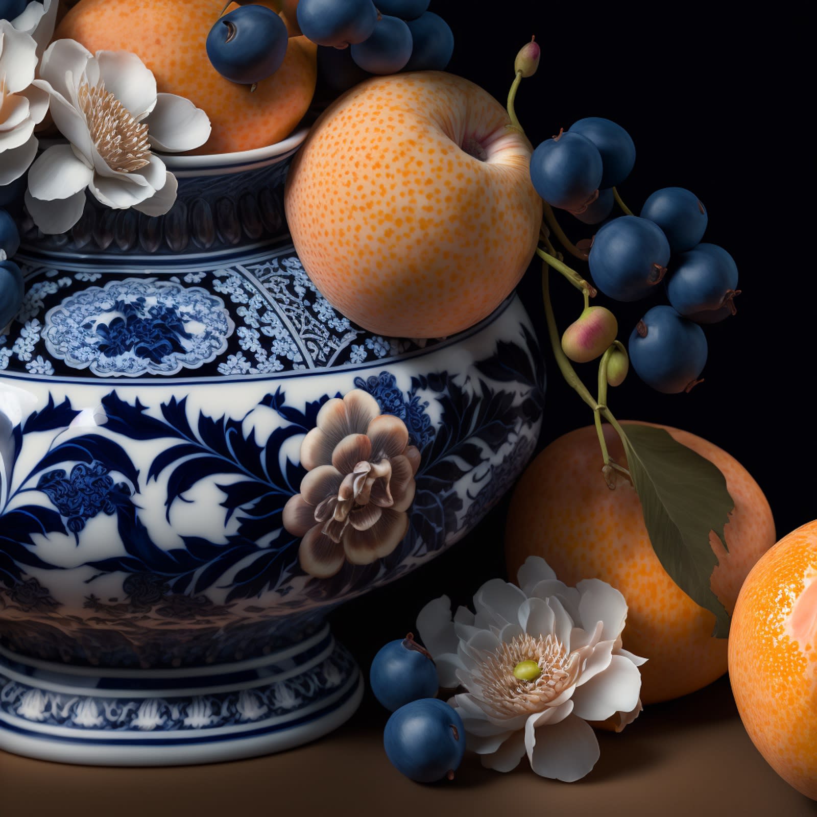 Still Life with Peach and Oranges, 2022 Archival pigment print on paper, 10x10 up to 30 x 30 inches