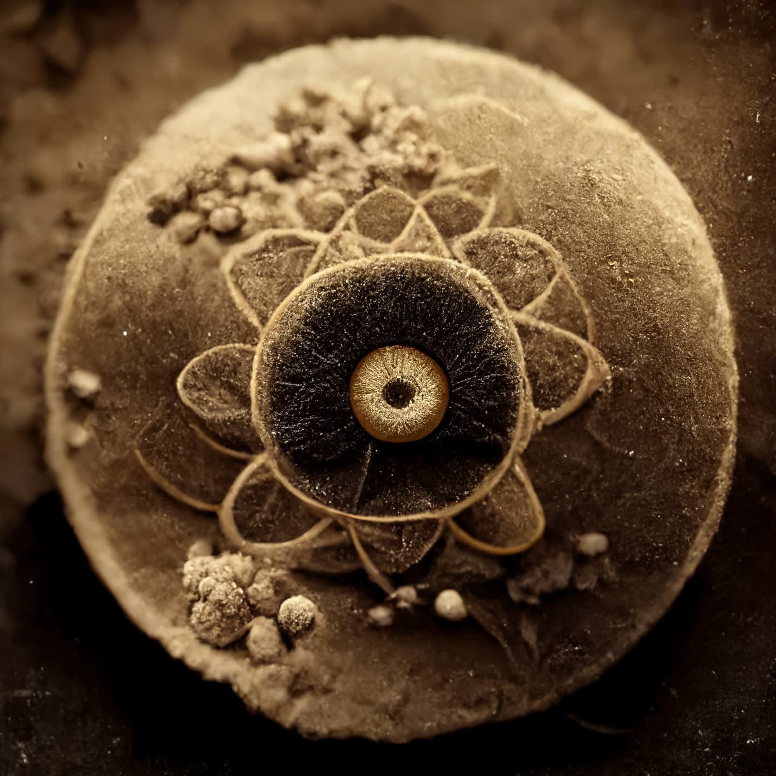 Micrographica Zeta, 2021 Archival pigment print on paper, 20x20 inches or glass and gold leaf, 10x10 inches