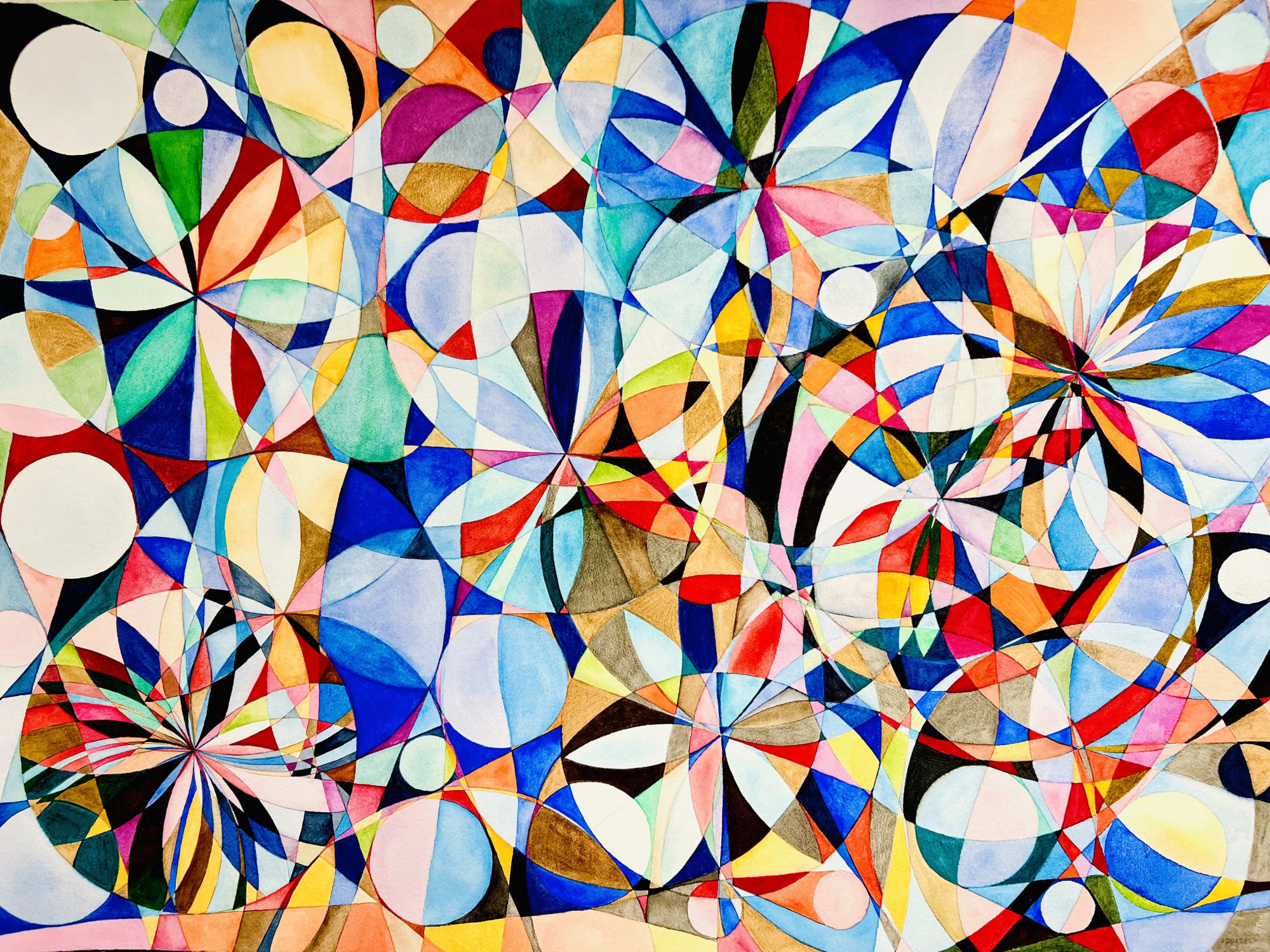 Wheel within a Wheel 126, 2022 Watercolor and Gouache, 30 x 41 inches