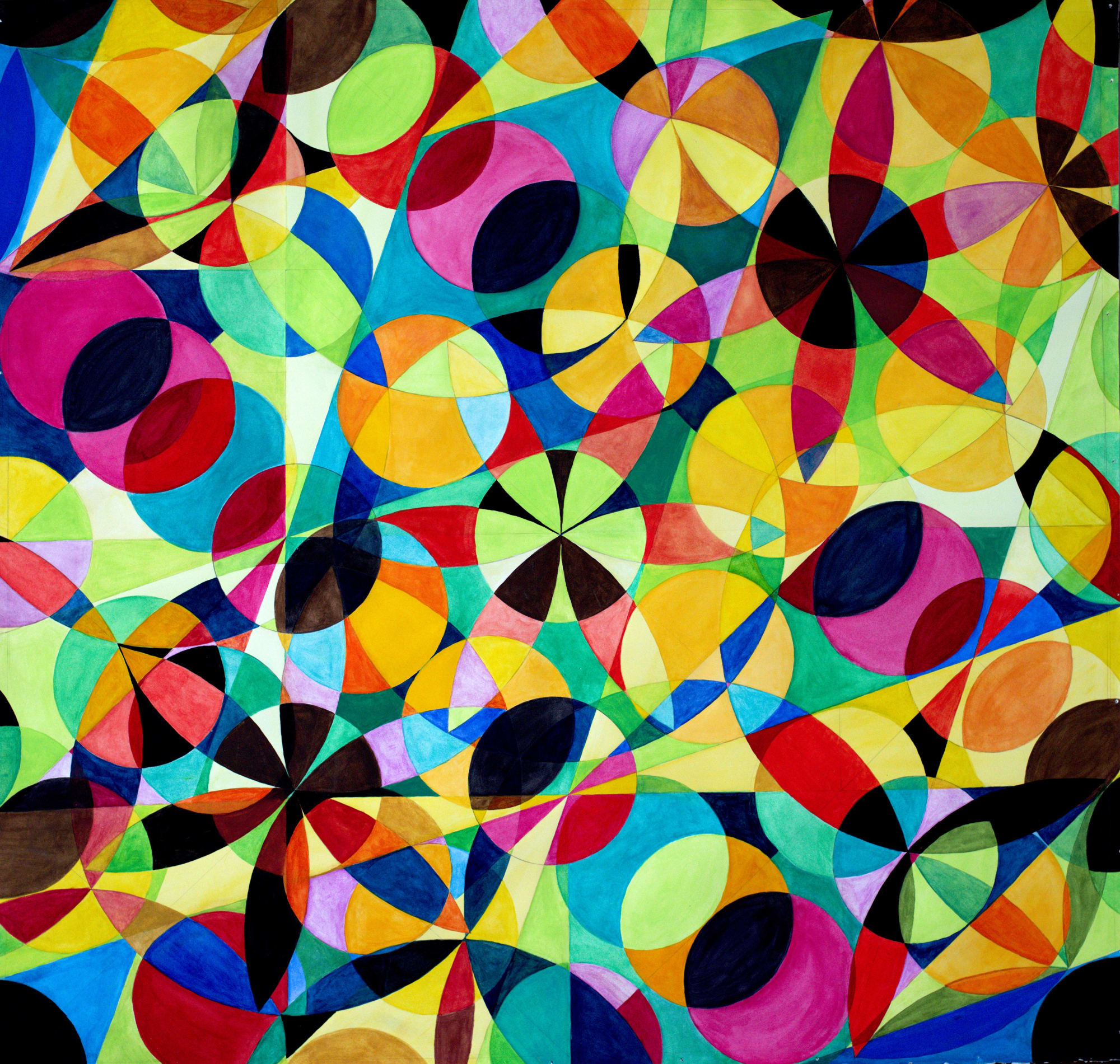 Wheel within a Wheel 45, 2007 Watercolor and Gouache, 51 x 51 inches